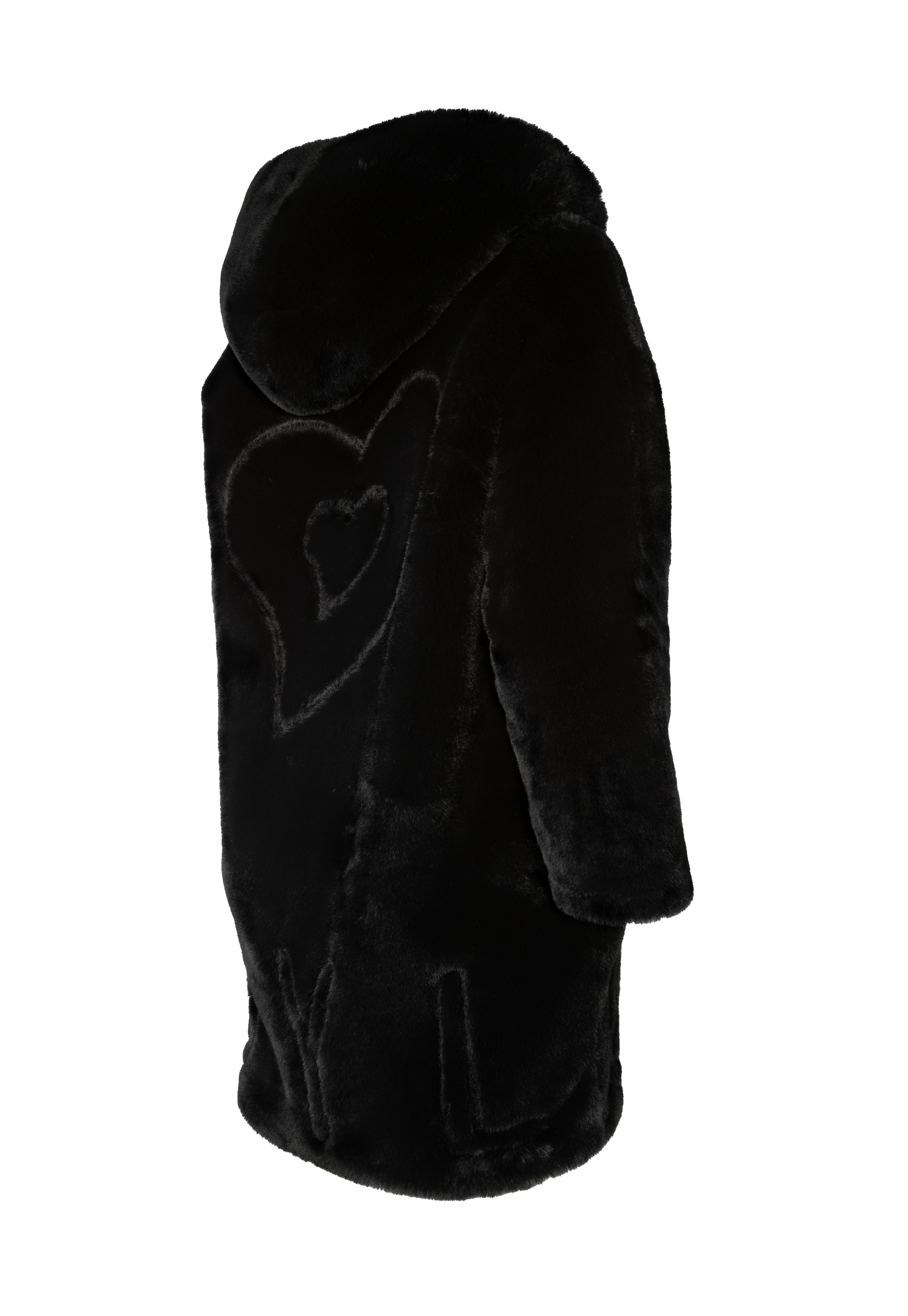 Crni bunda od umjetnog krzna