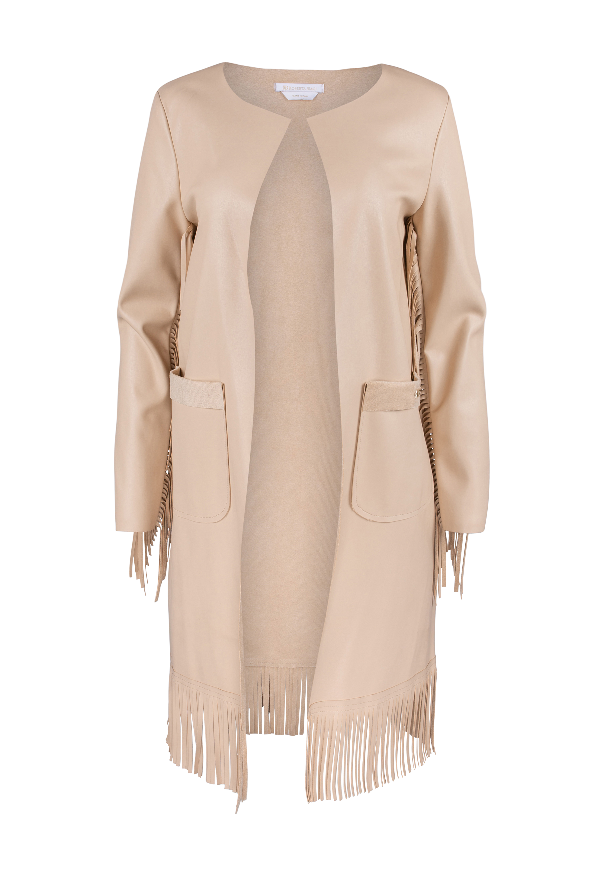 Faux leather cardigan