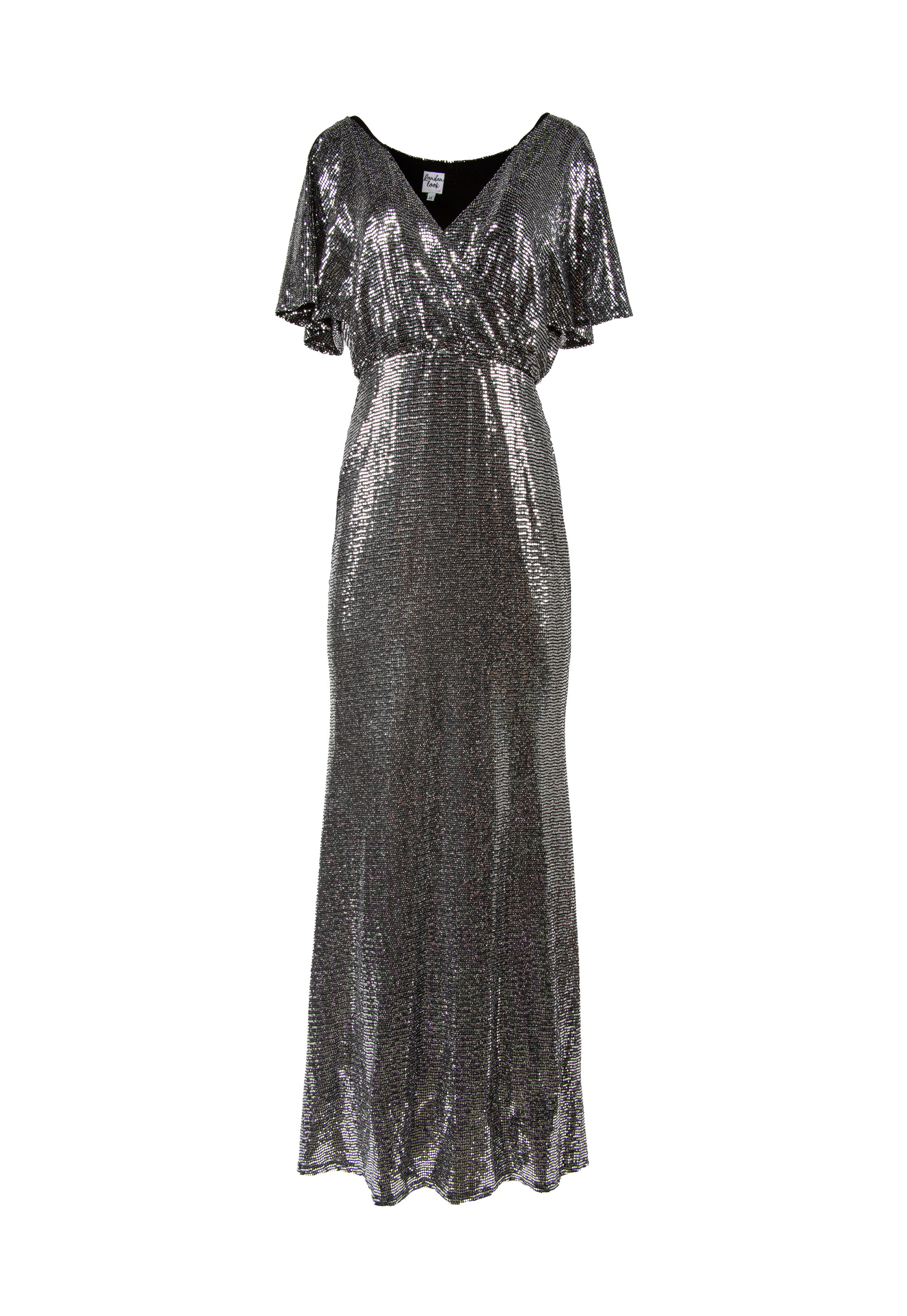 celia silver sequin maxi dress Long dress with silver detailing