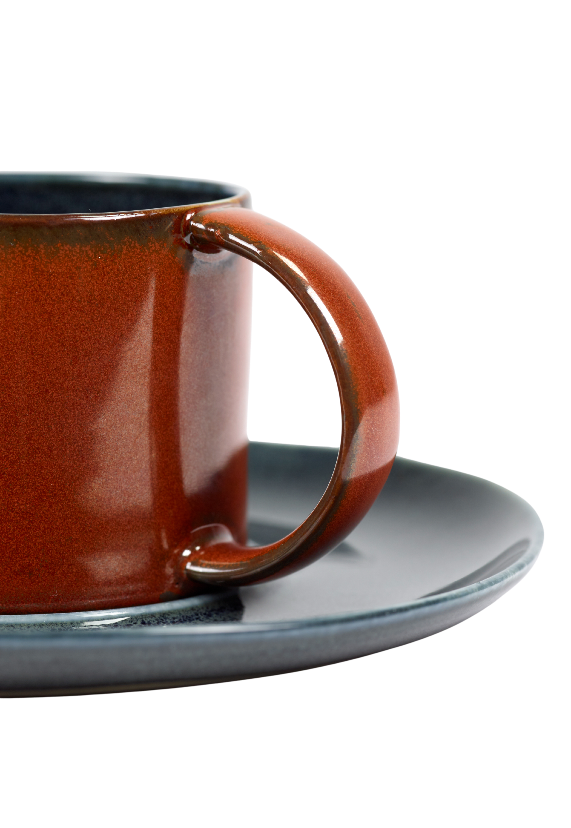 Coffee Cup with Plate Dark Blue / Rust / 16pcs / Anita Le Grelle