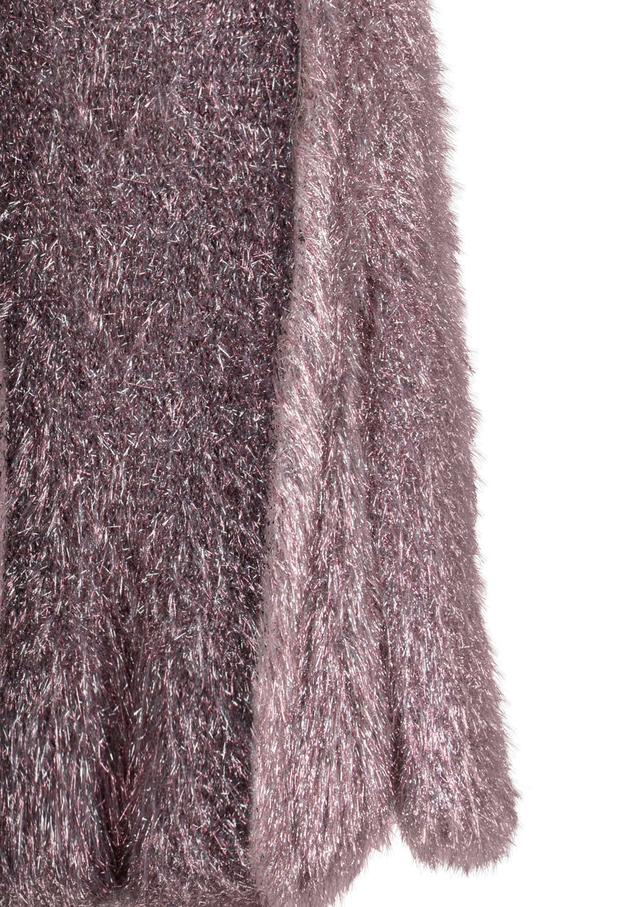 Pleteni kardigan s lila i srebrnim resicama