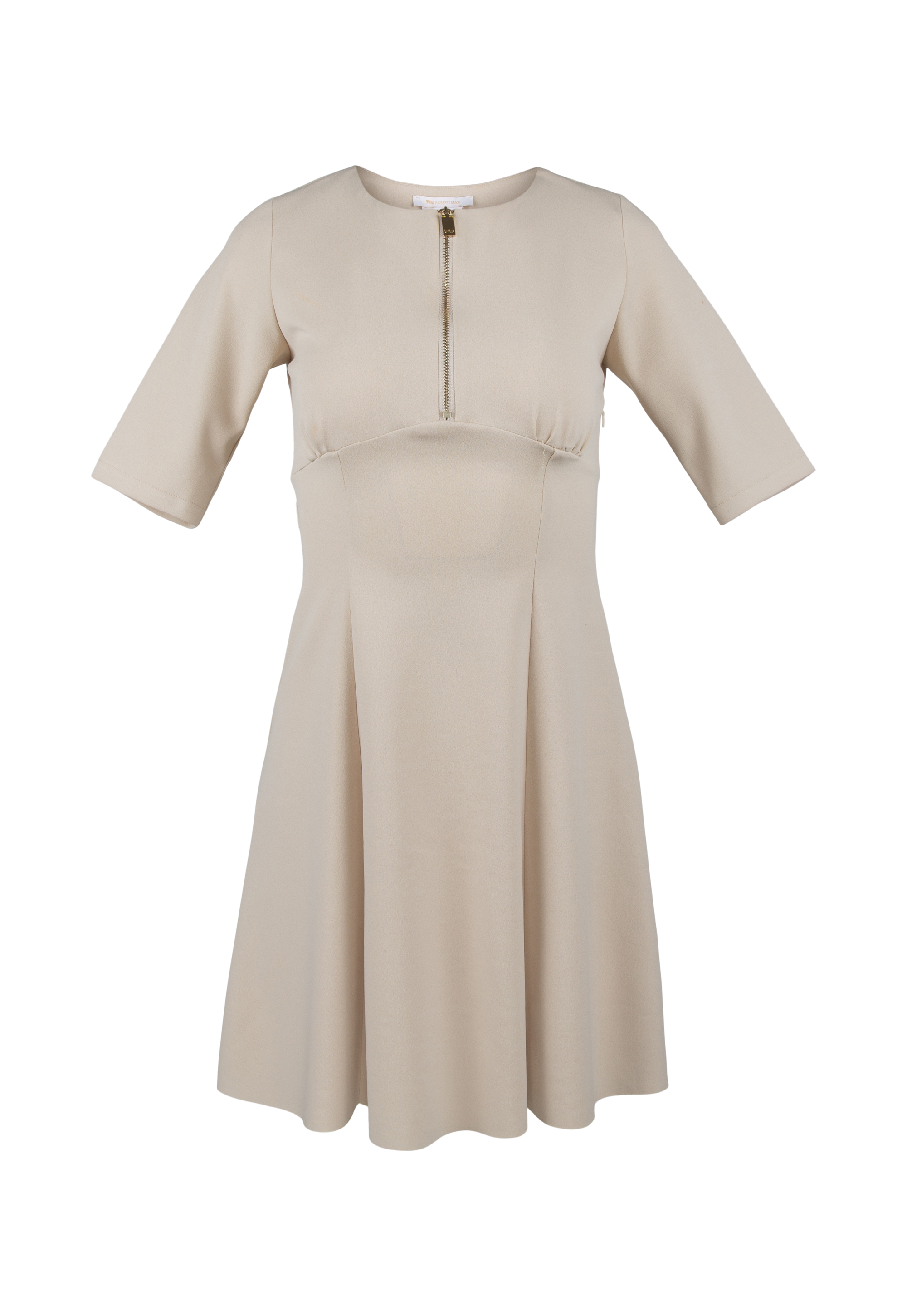 Short-sleeved, knee-length dress with a zipper