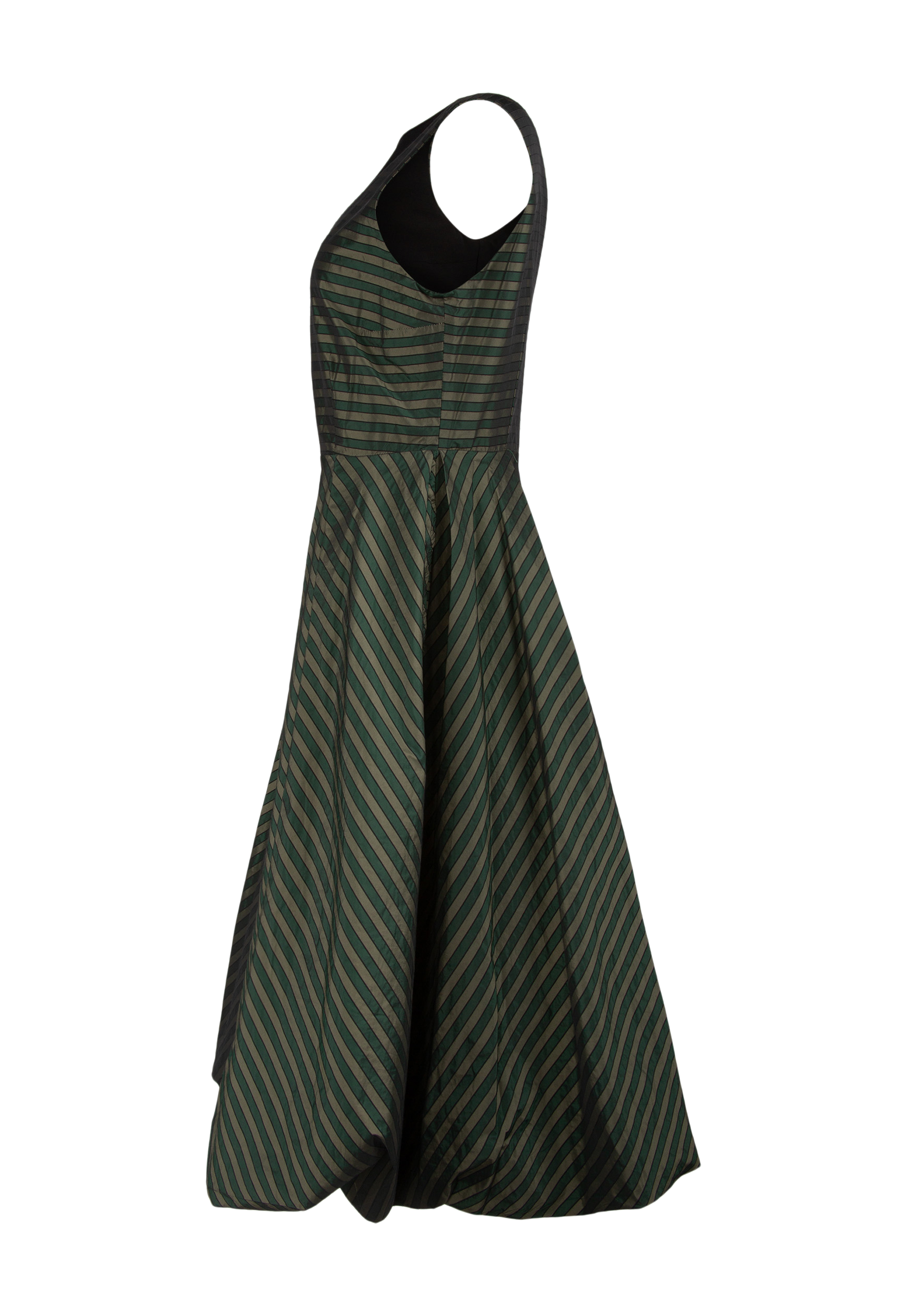 Green striped dress