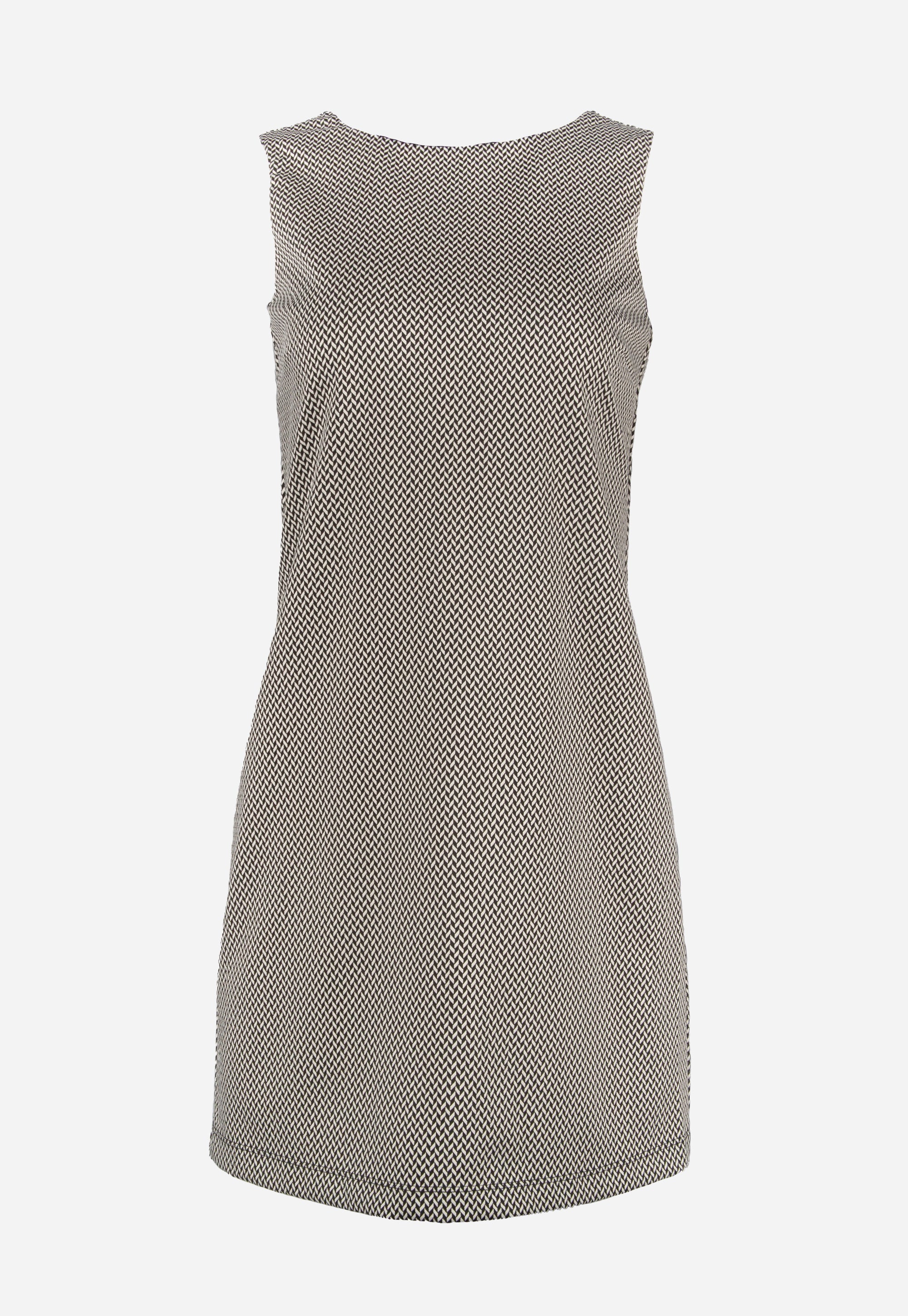 Dress with black and white mesh pattern