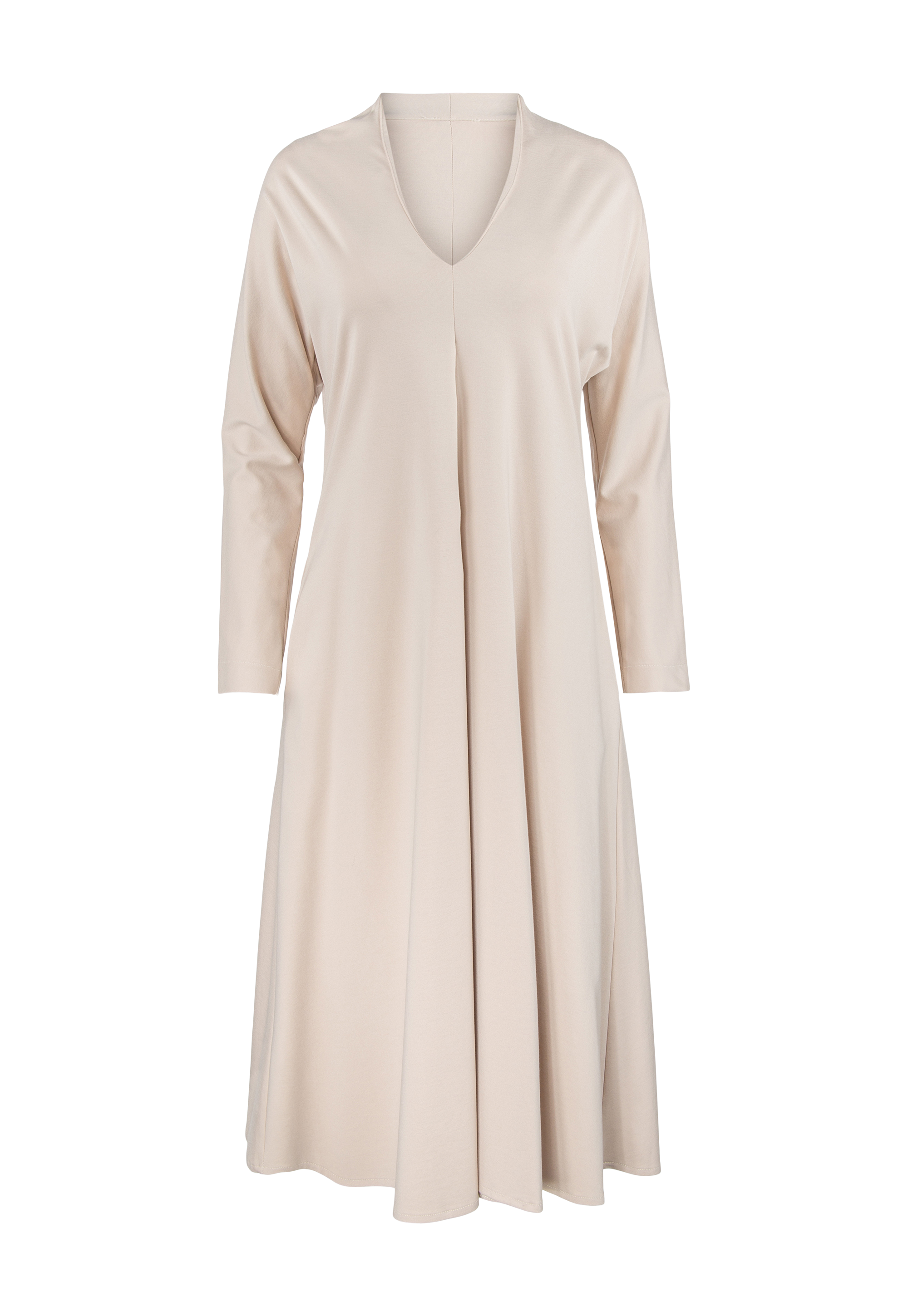 Dress with long sleeves and v-neck