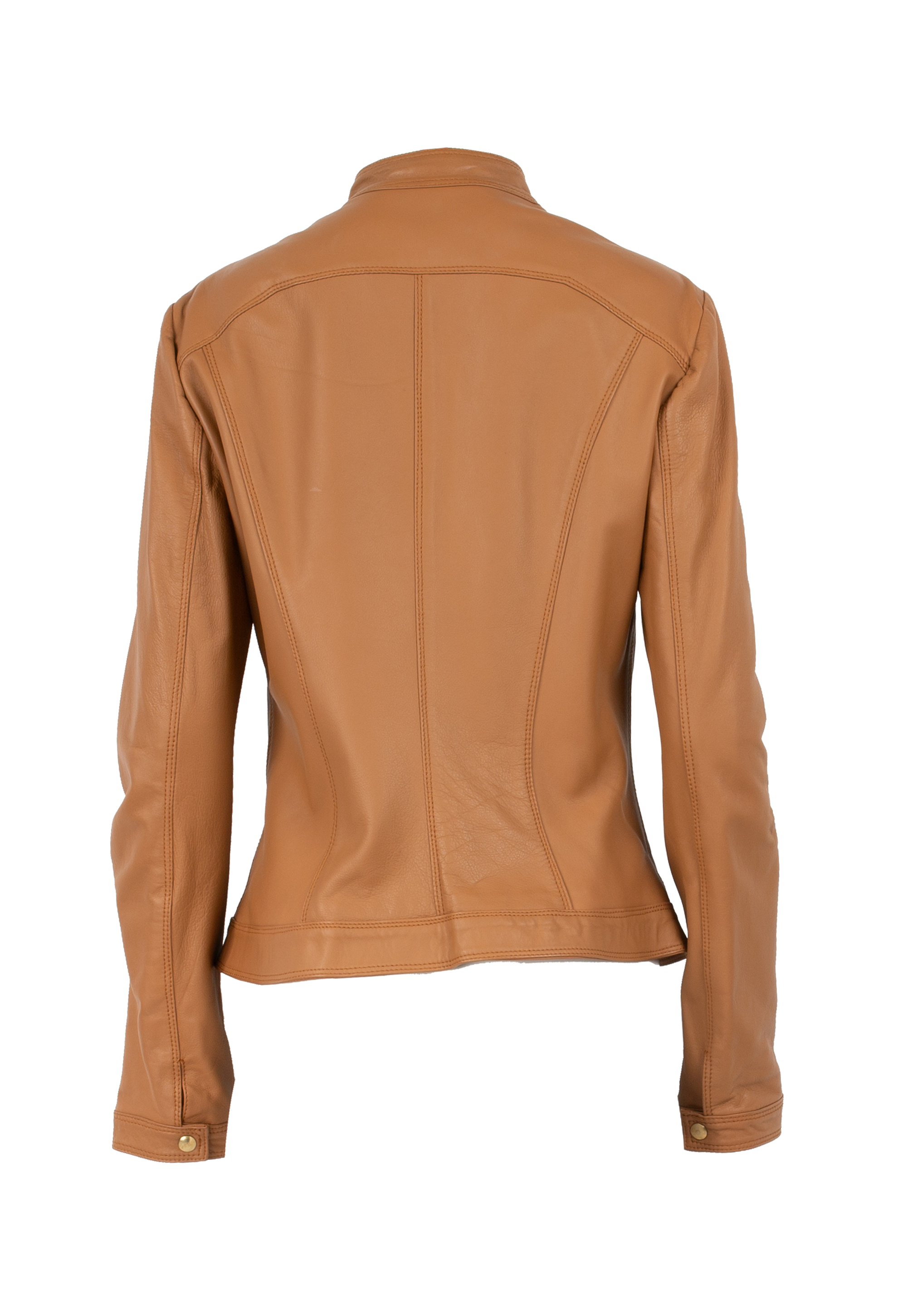 Patent leather jacket, clay brown