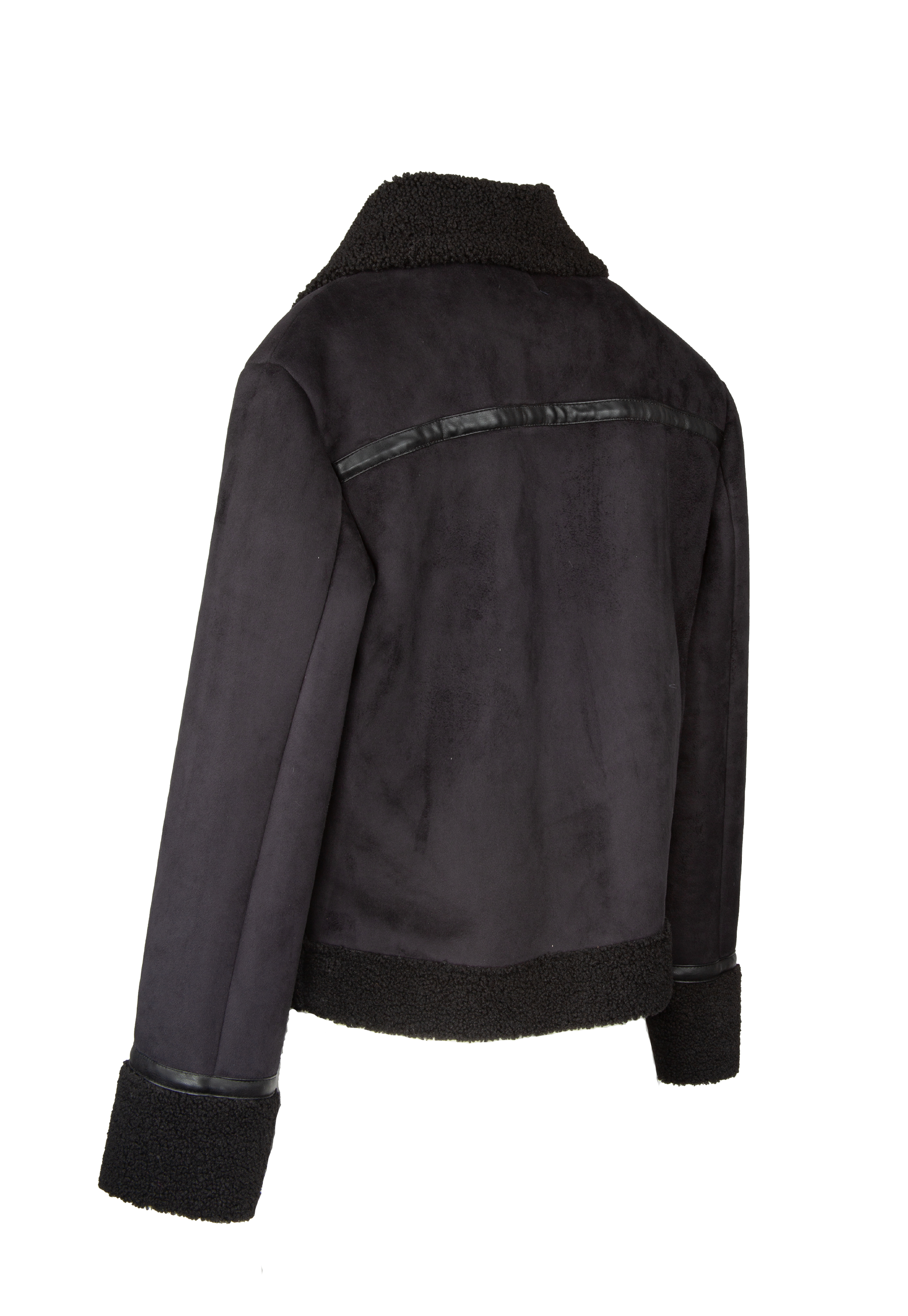 Padded jacket made of brushed artificial leather