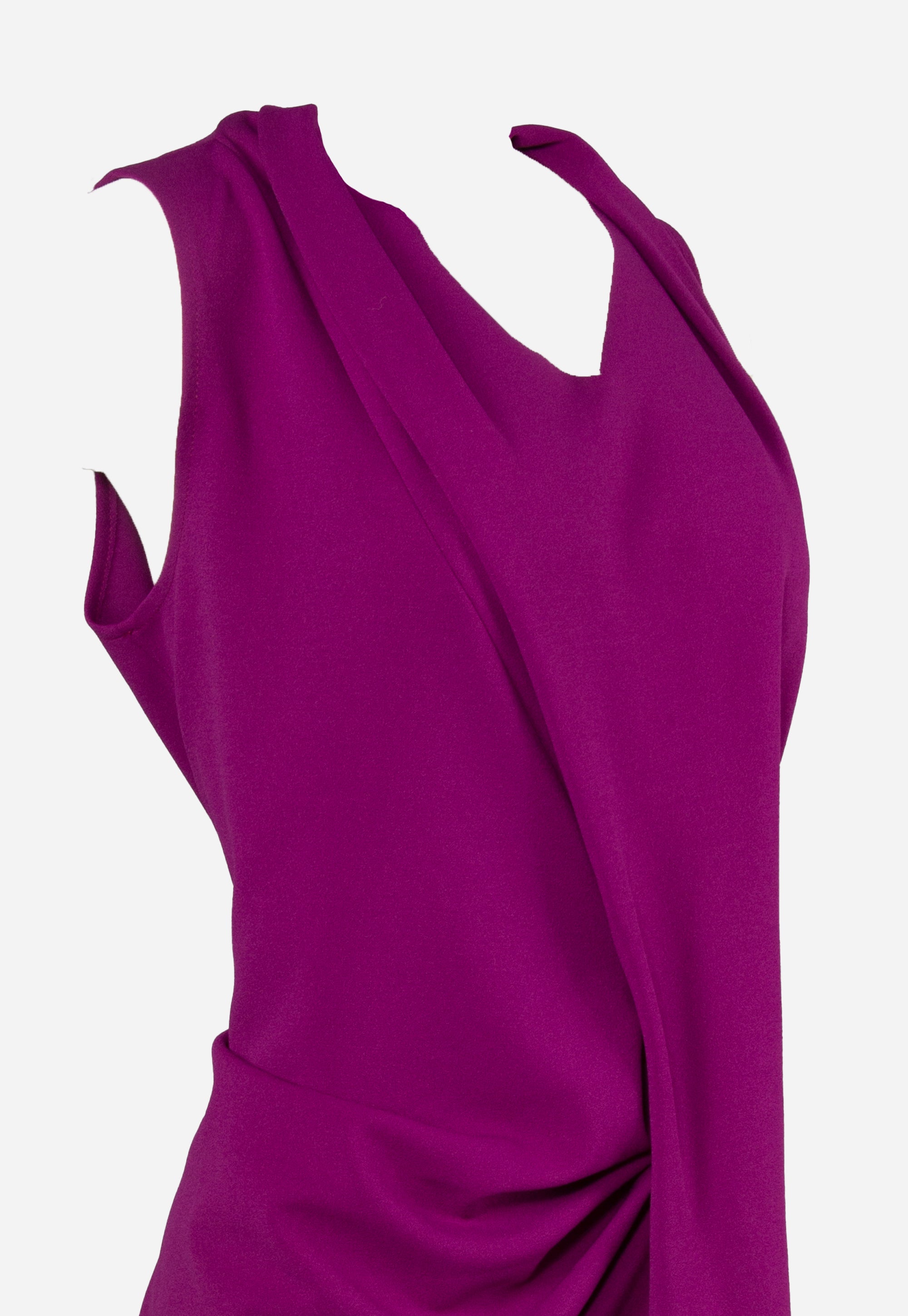 Purple Asymmetric sleeveless dress