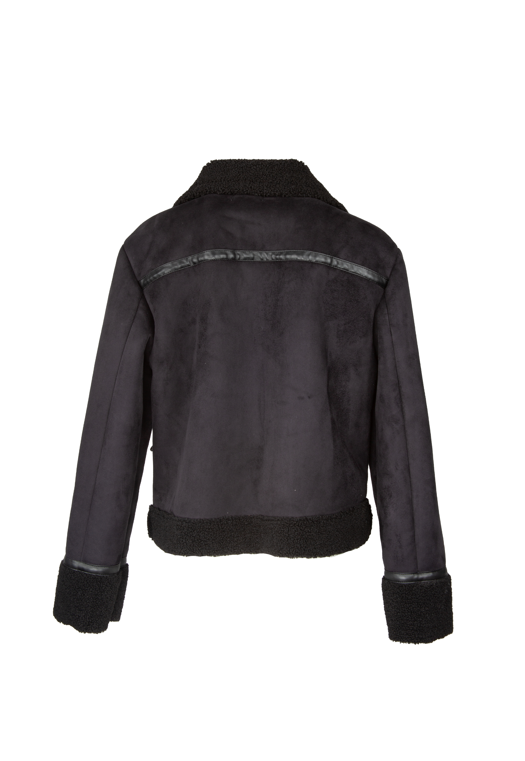 Padded jacket made of brushed artificial leather