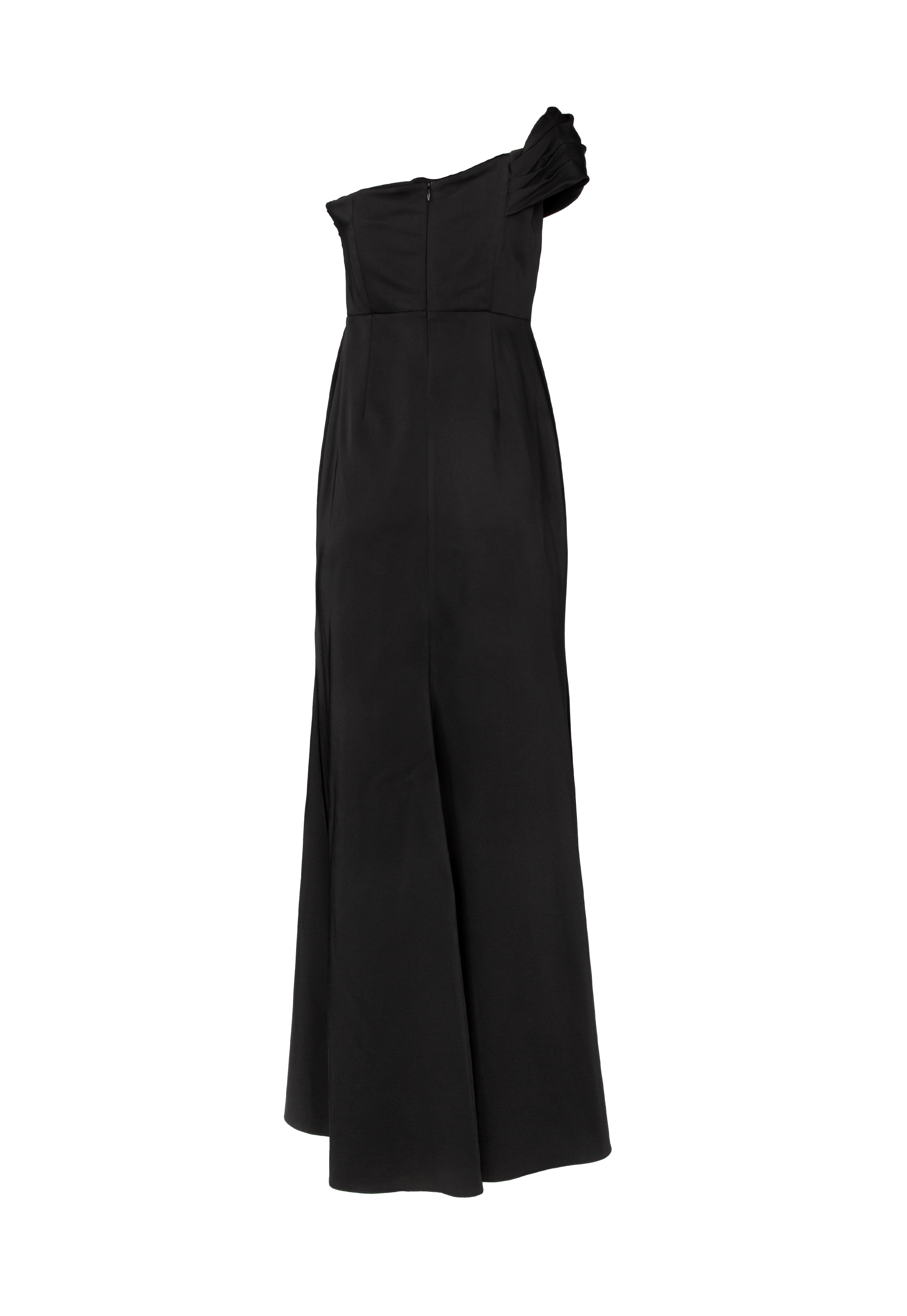 Black floor-length dress with a slit on the left side