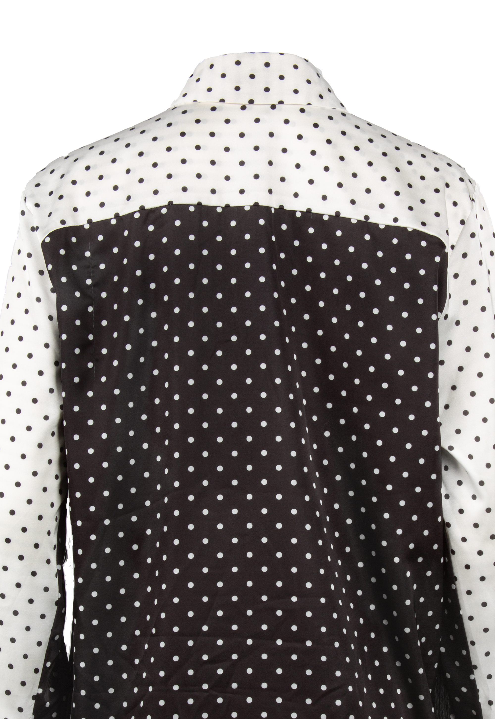 Black and white shirt with dots, tassels and lace