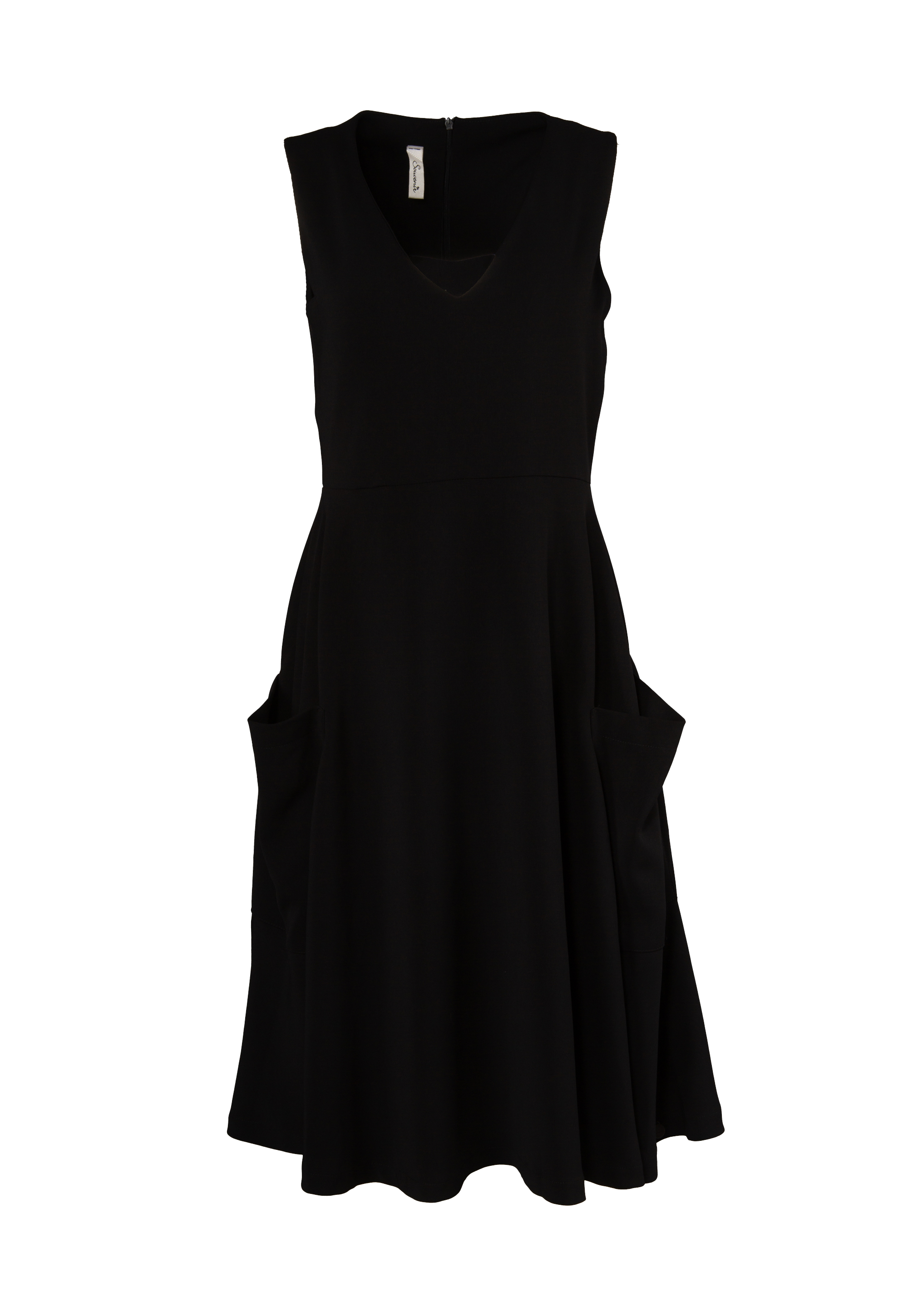 Black dress with large pockets