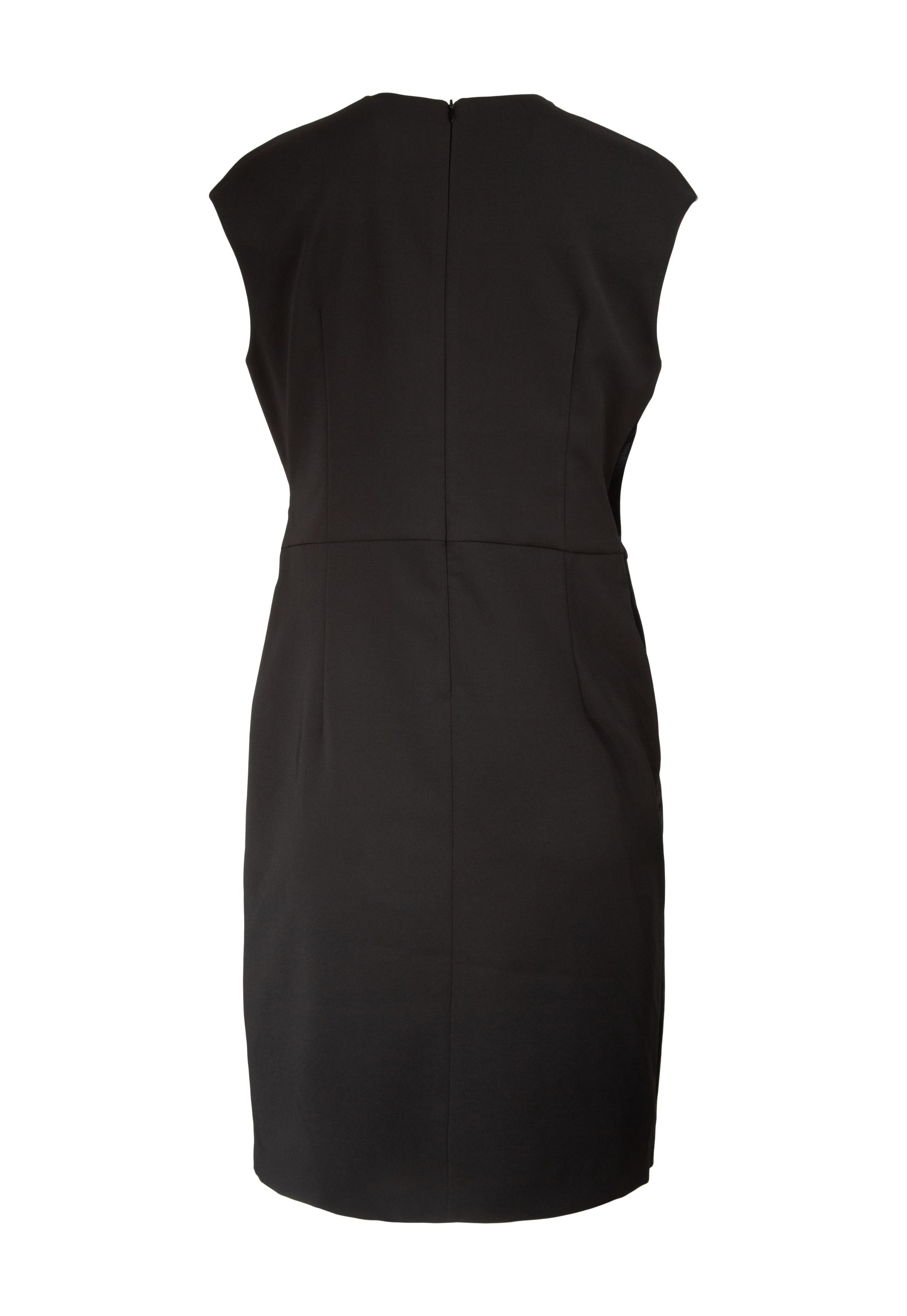 Dress with detailing in shiny black material