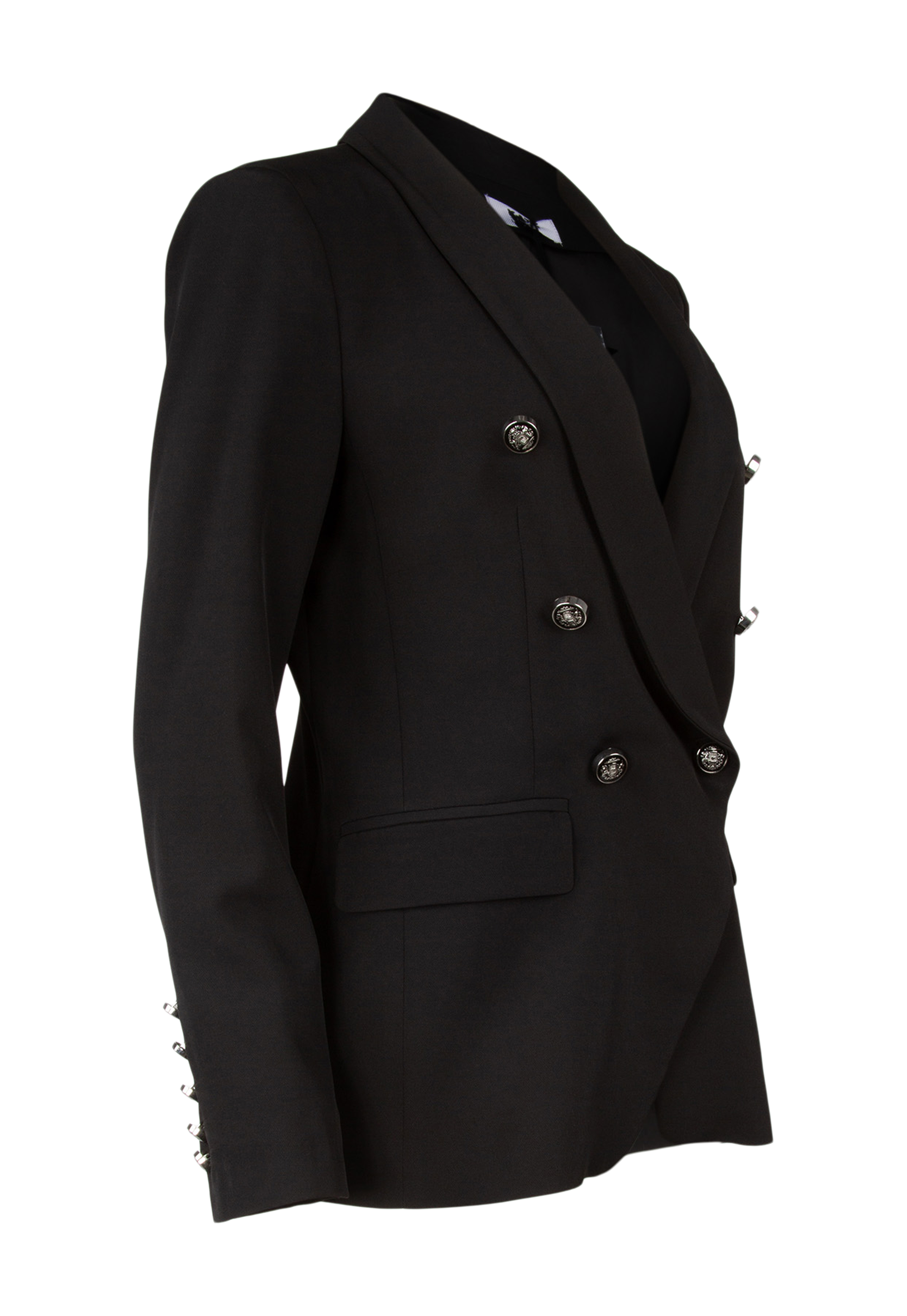 Black jacket with silver buttons