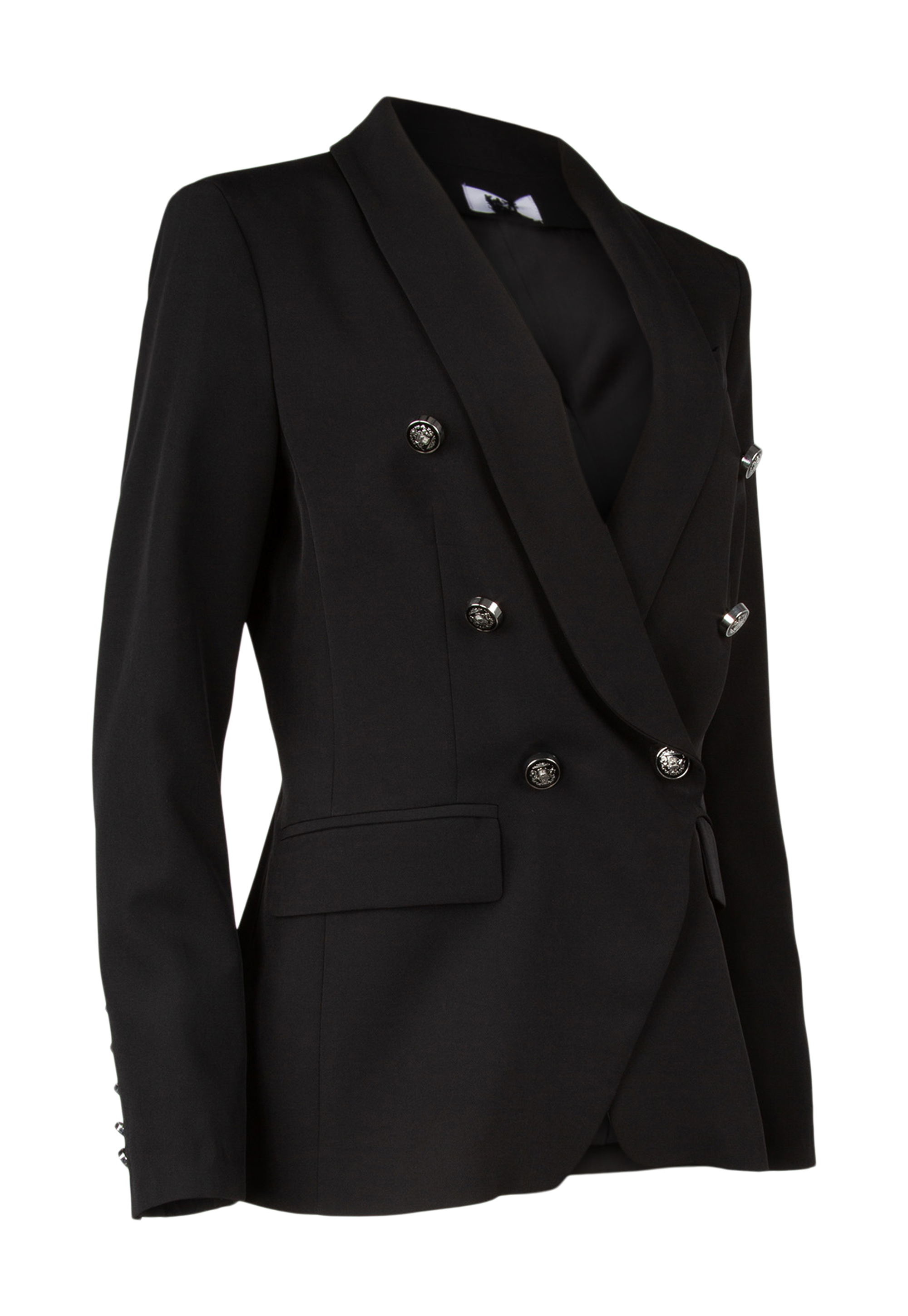 Black jacket with silver buttons