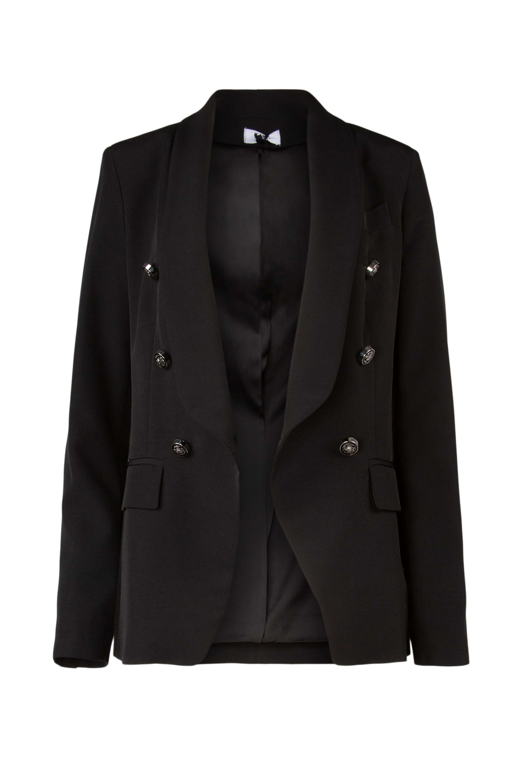 Black jacket with silver buttons