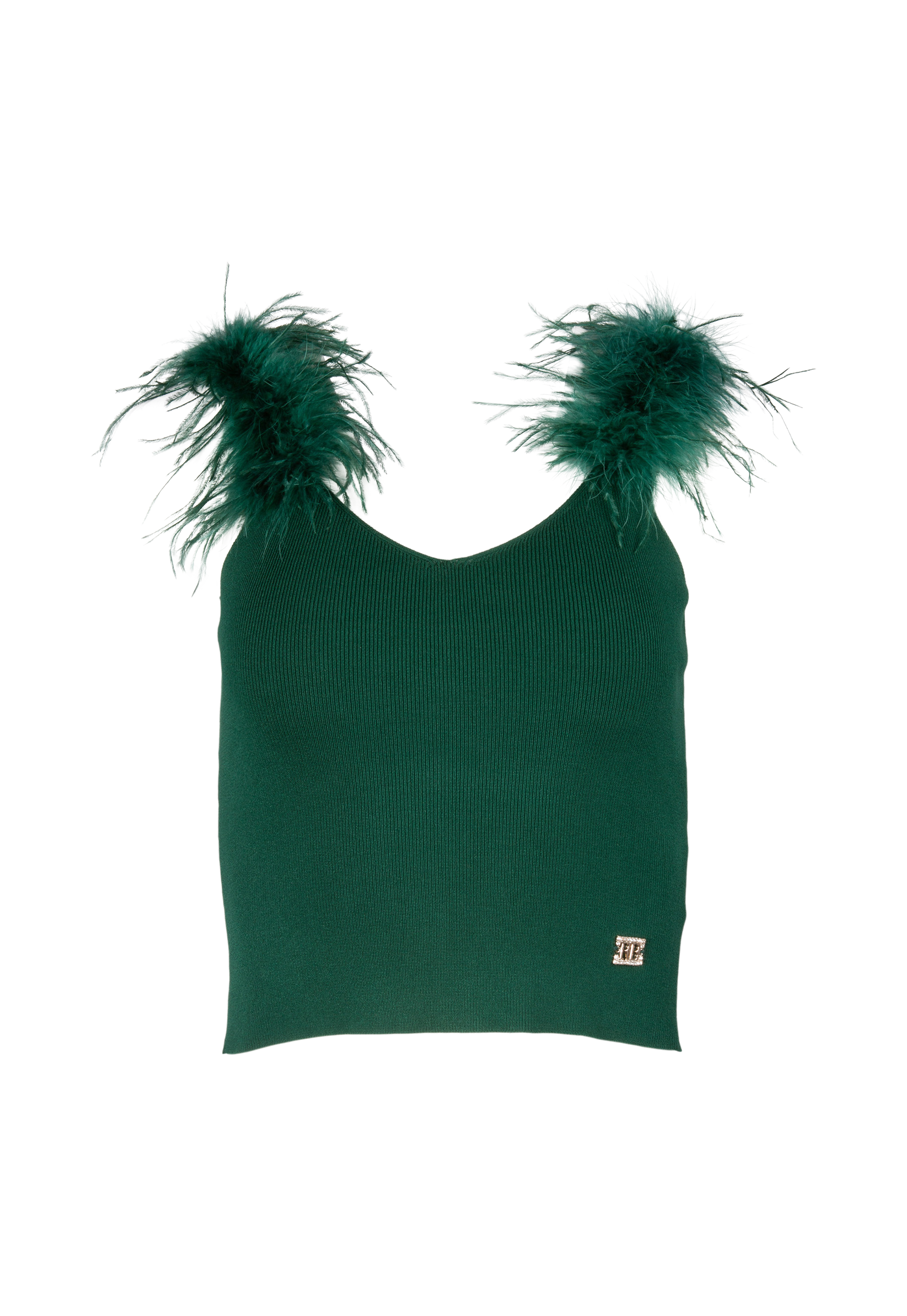 Crop top with feather straps