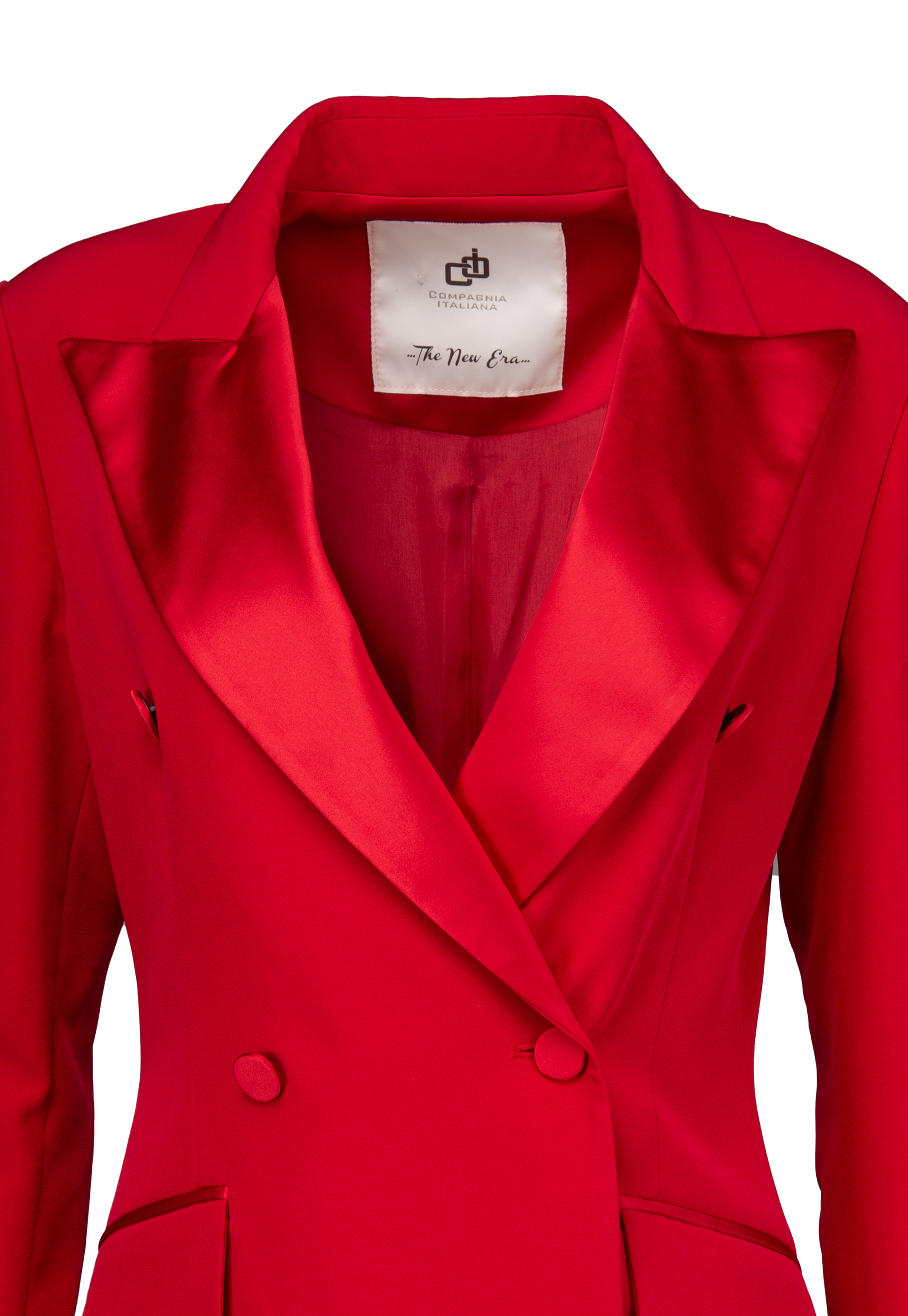 Red jacket with satin collar