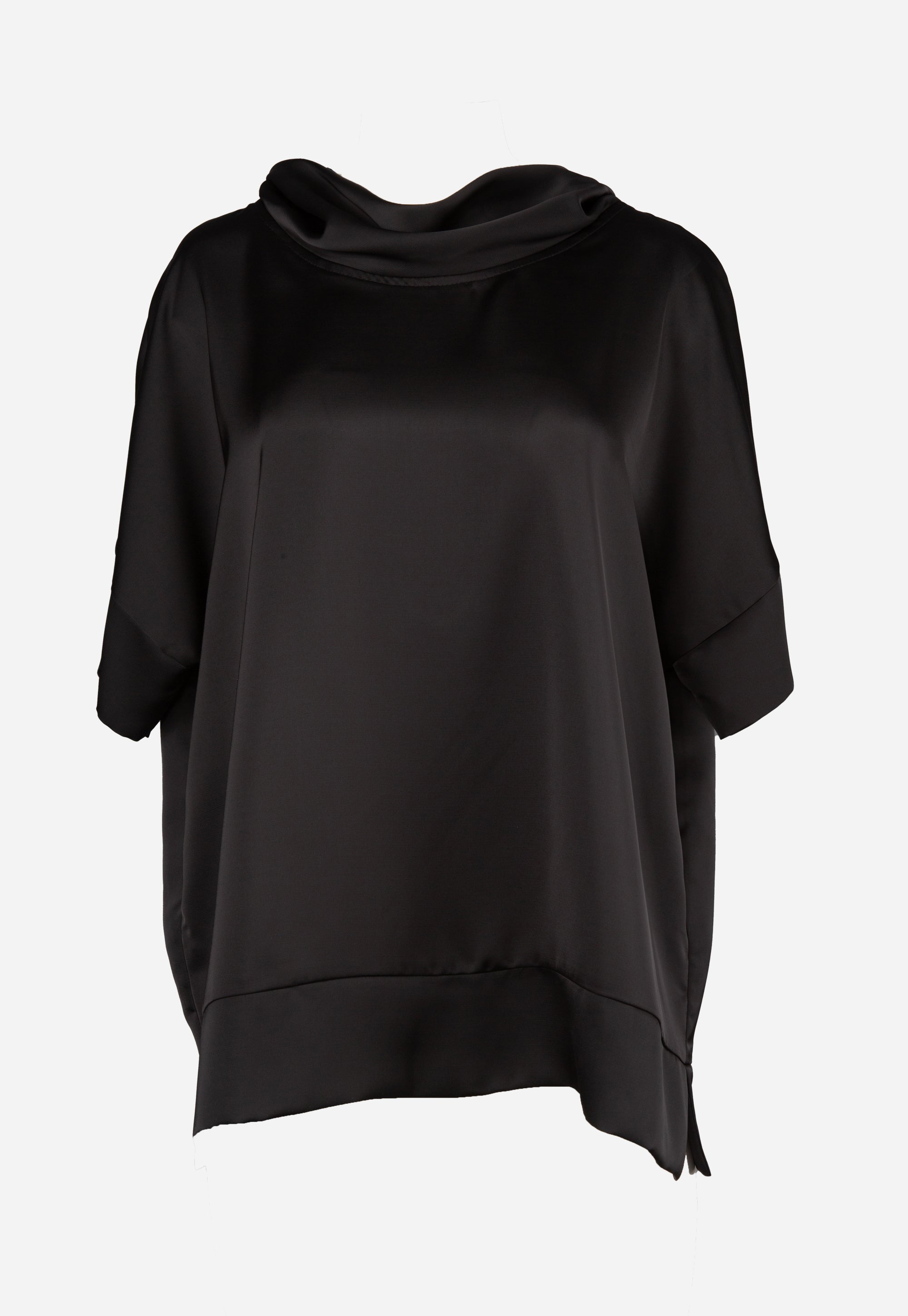 Black satin T-shirt