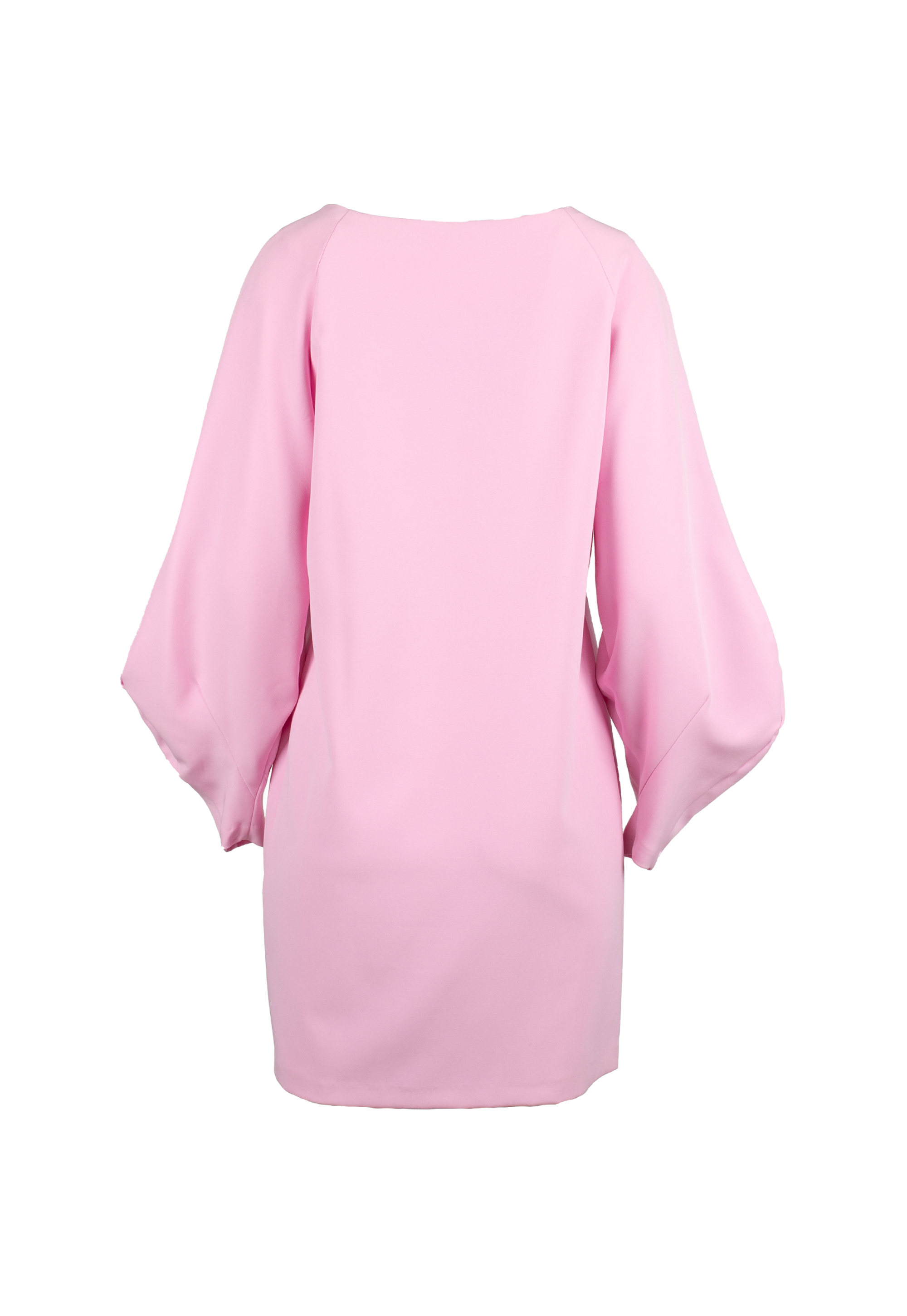 Mini pink dress with asymmetrical sleeves