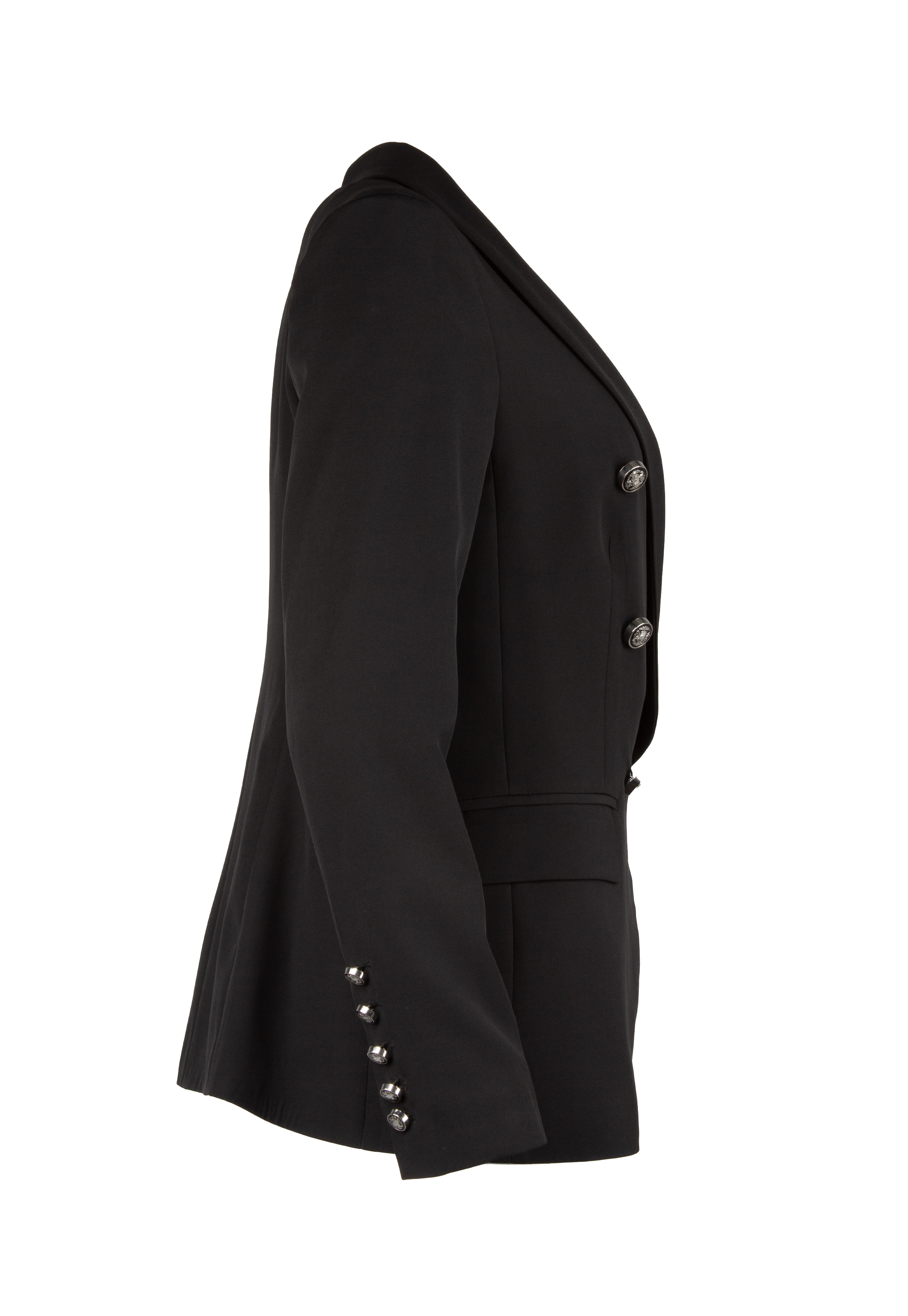 Black jacket with silver buttons