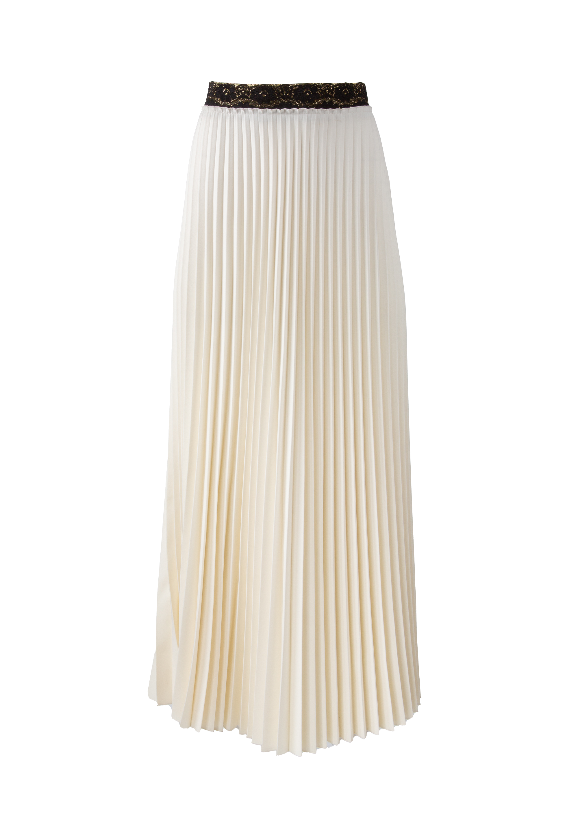 Long white pleated skirt