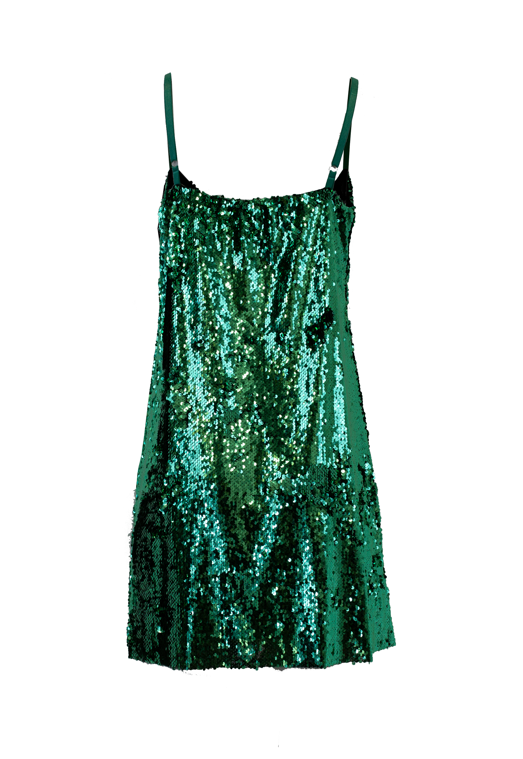 Short green flake dress