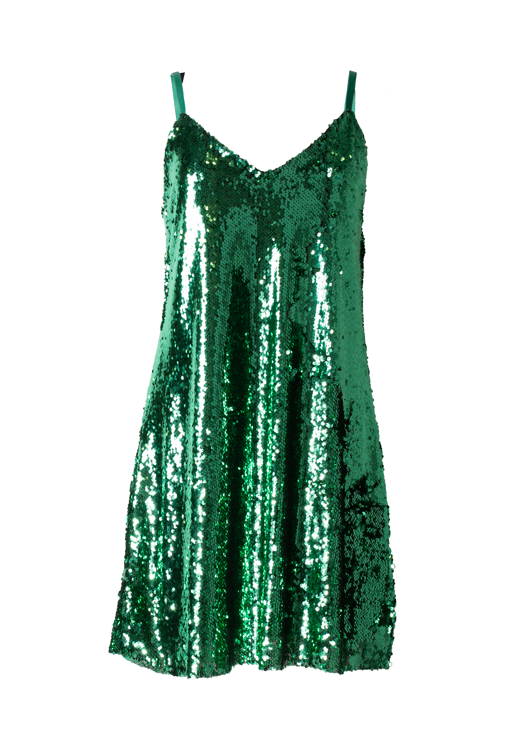 Short green flake dress