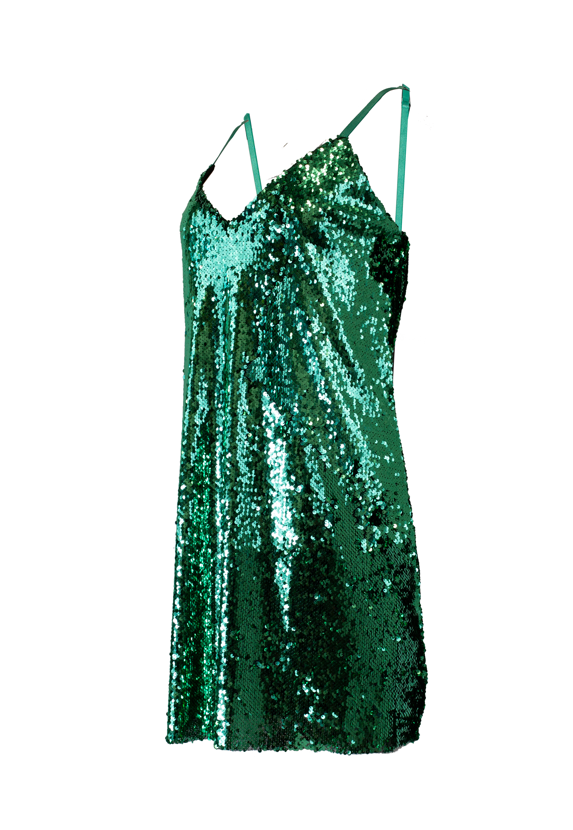 Short green flake dress