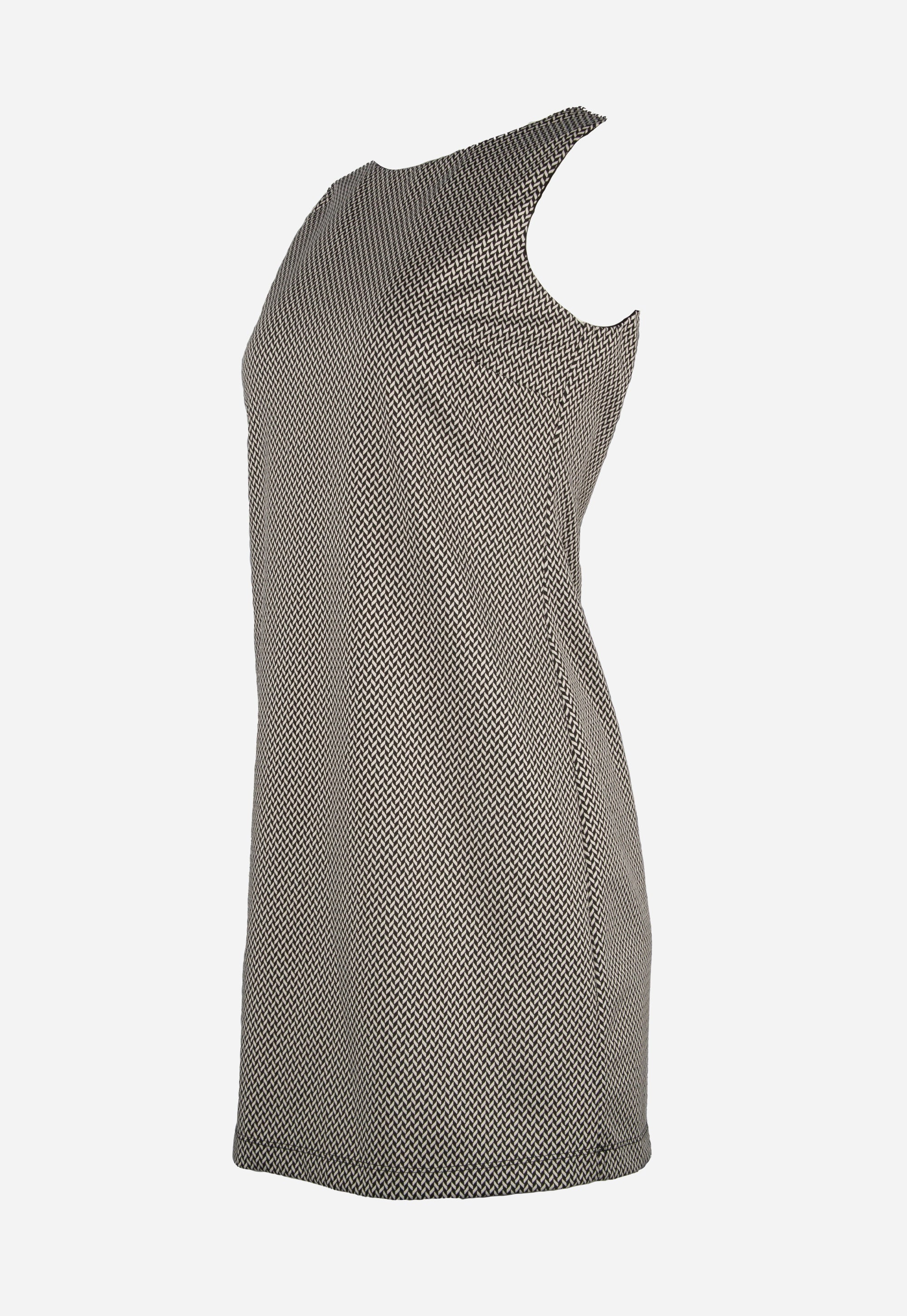 Dress with black and white mesh pattern