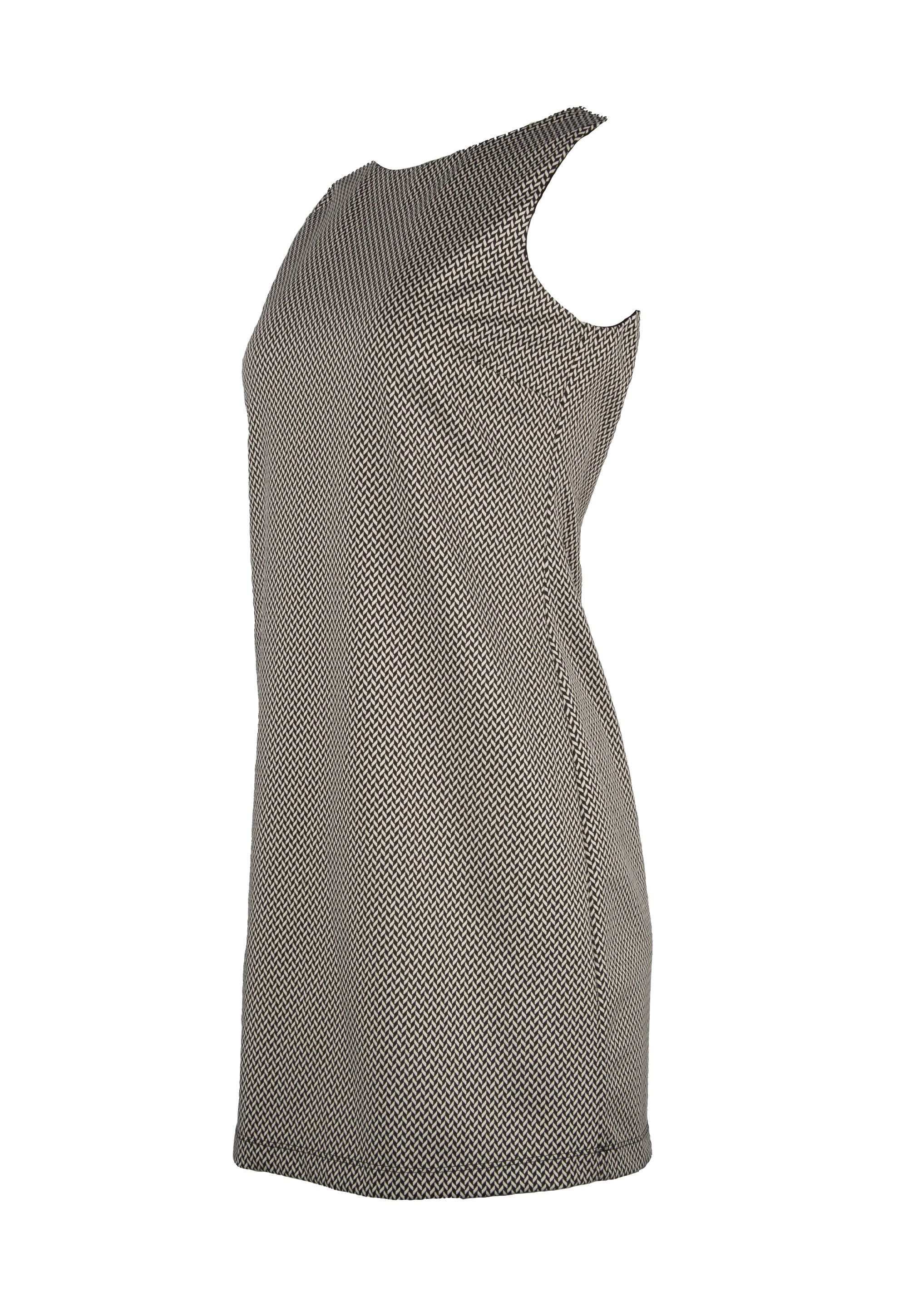 Dress with black and white mesh pattern