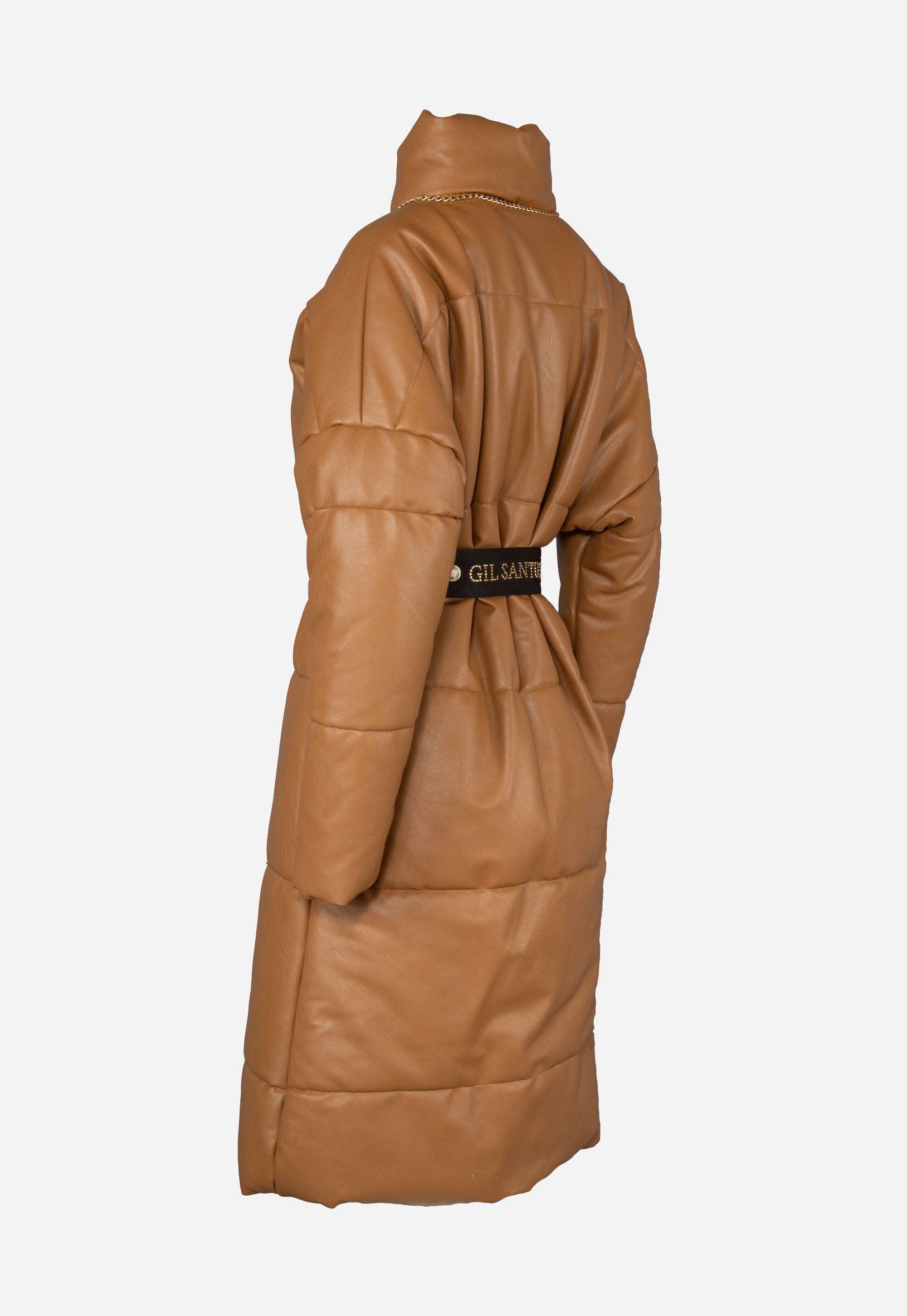 Faux leather padded jacket