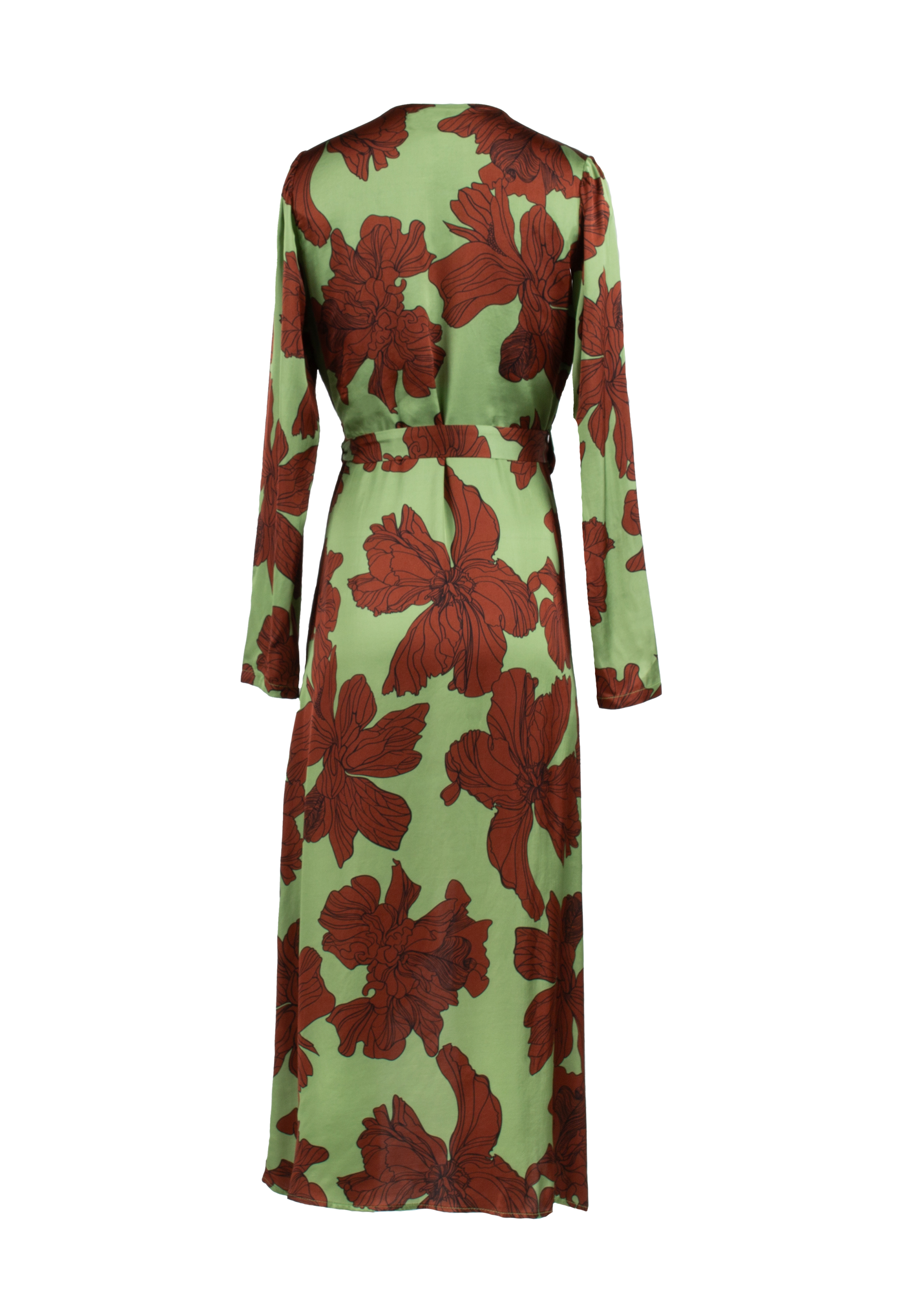 Asymmetrical floral dress with a belt