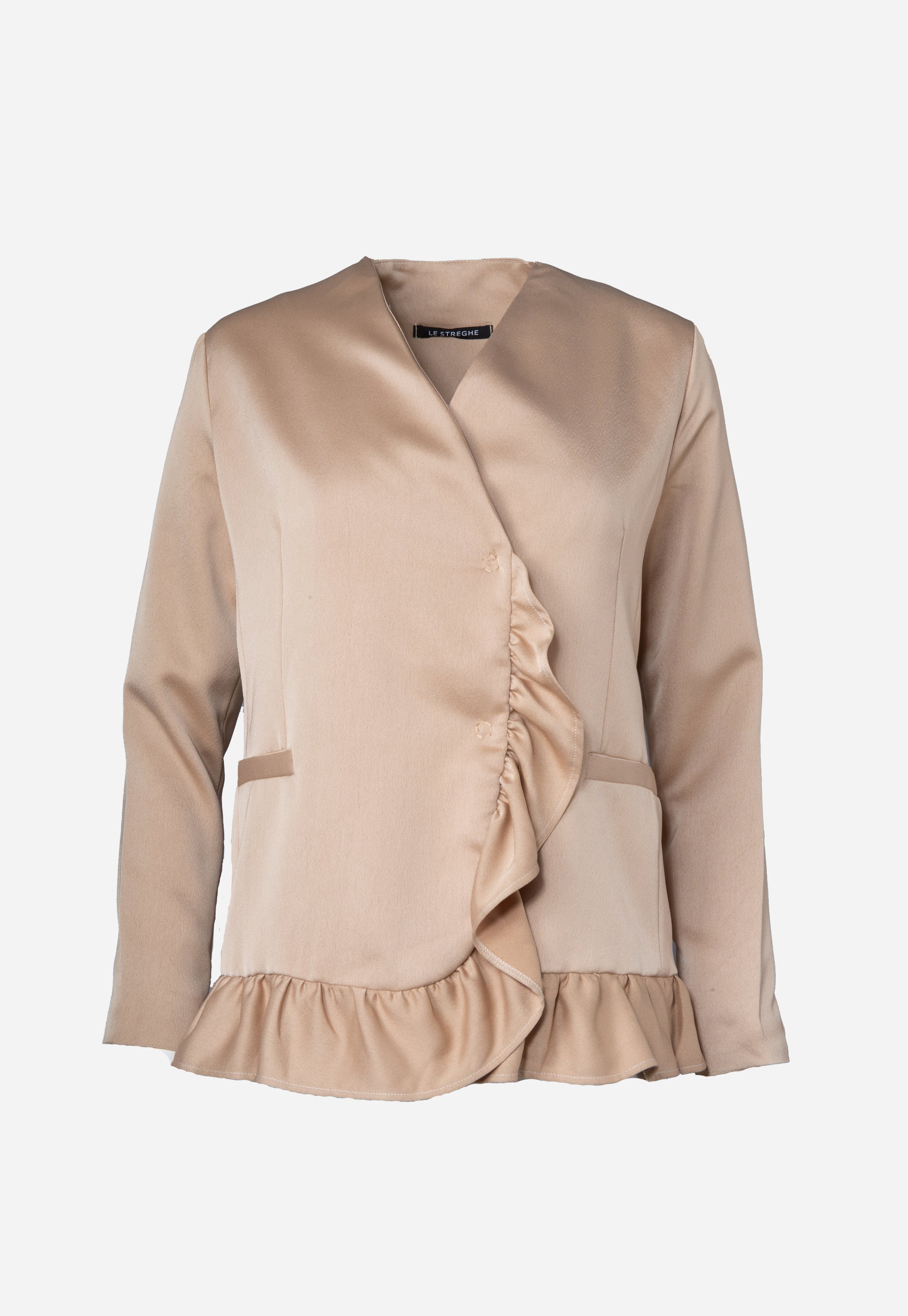 Satin jacket with a frill