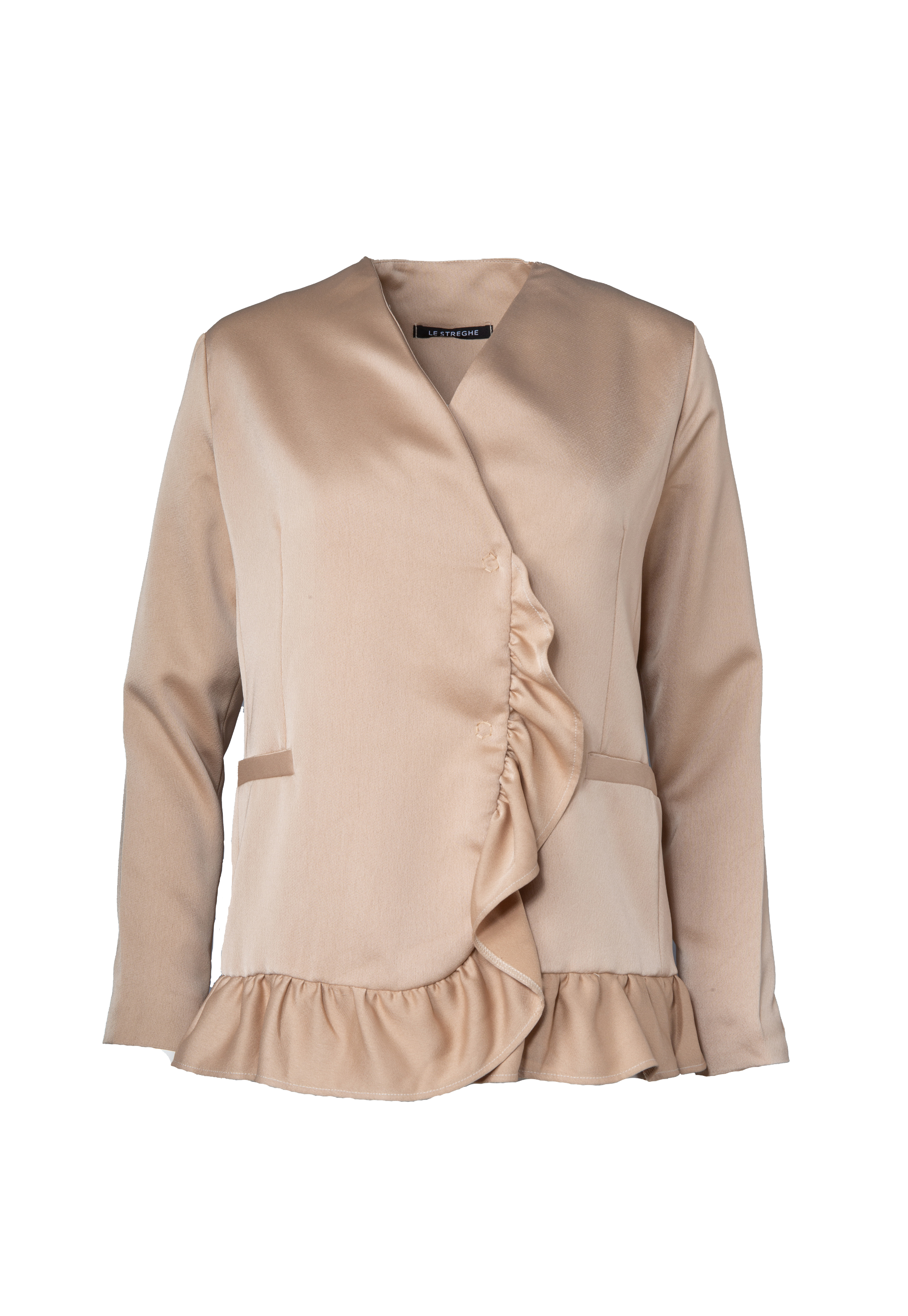 Satin jacket with a frill