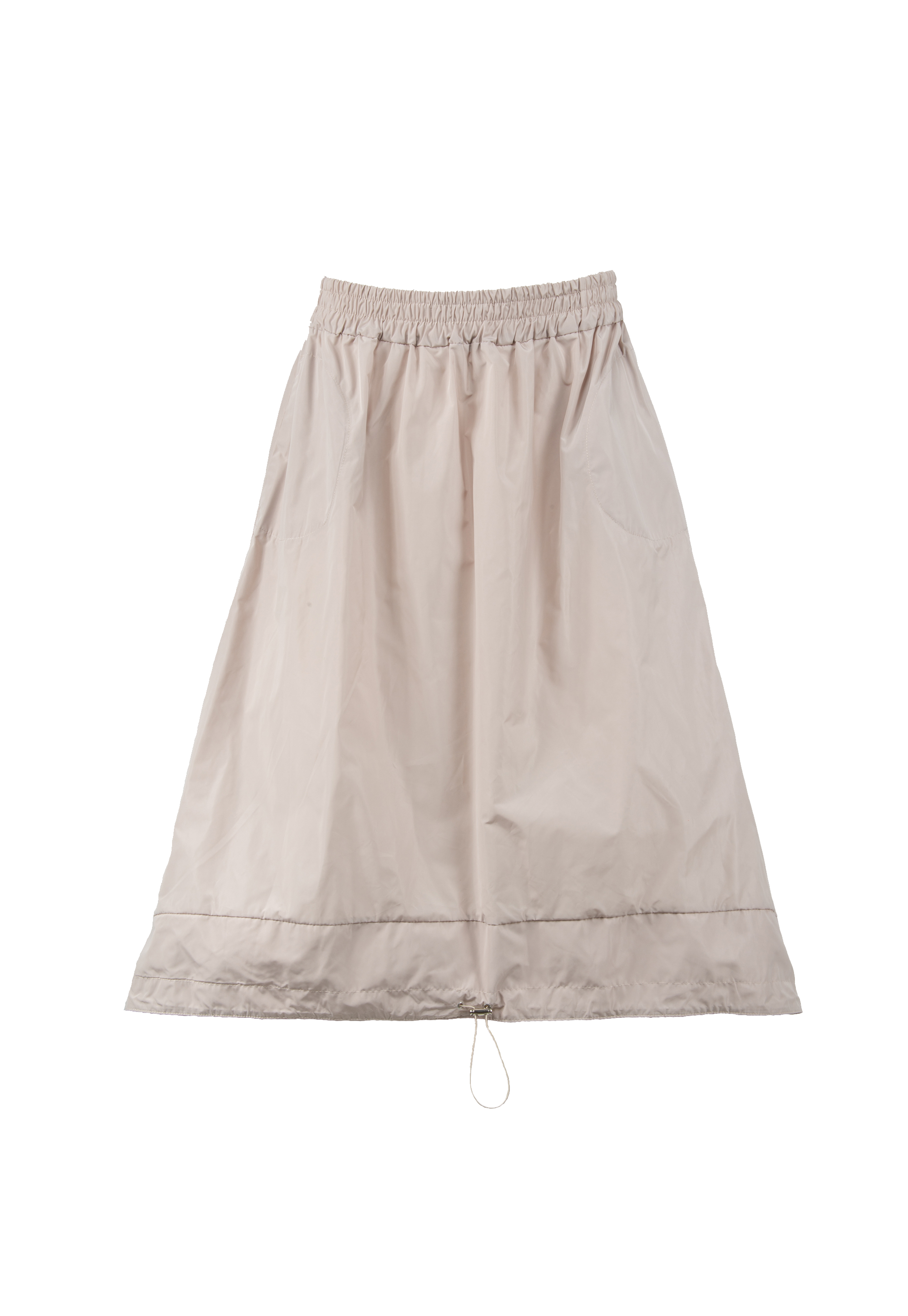 Knee-length skirt with a fastener