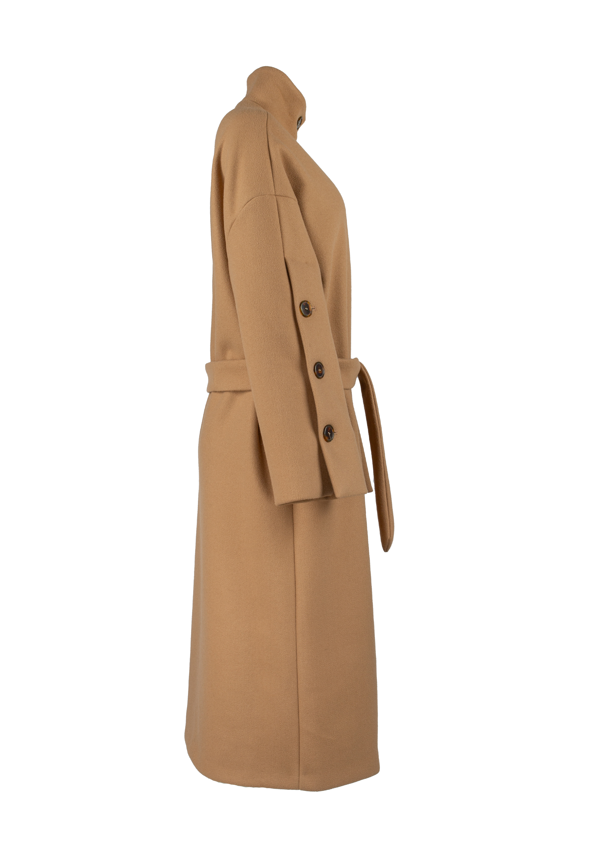 High collar coat | Cappuccino