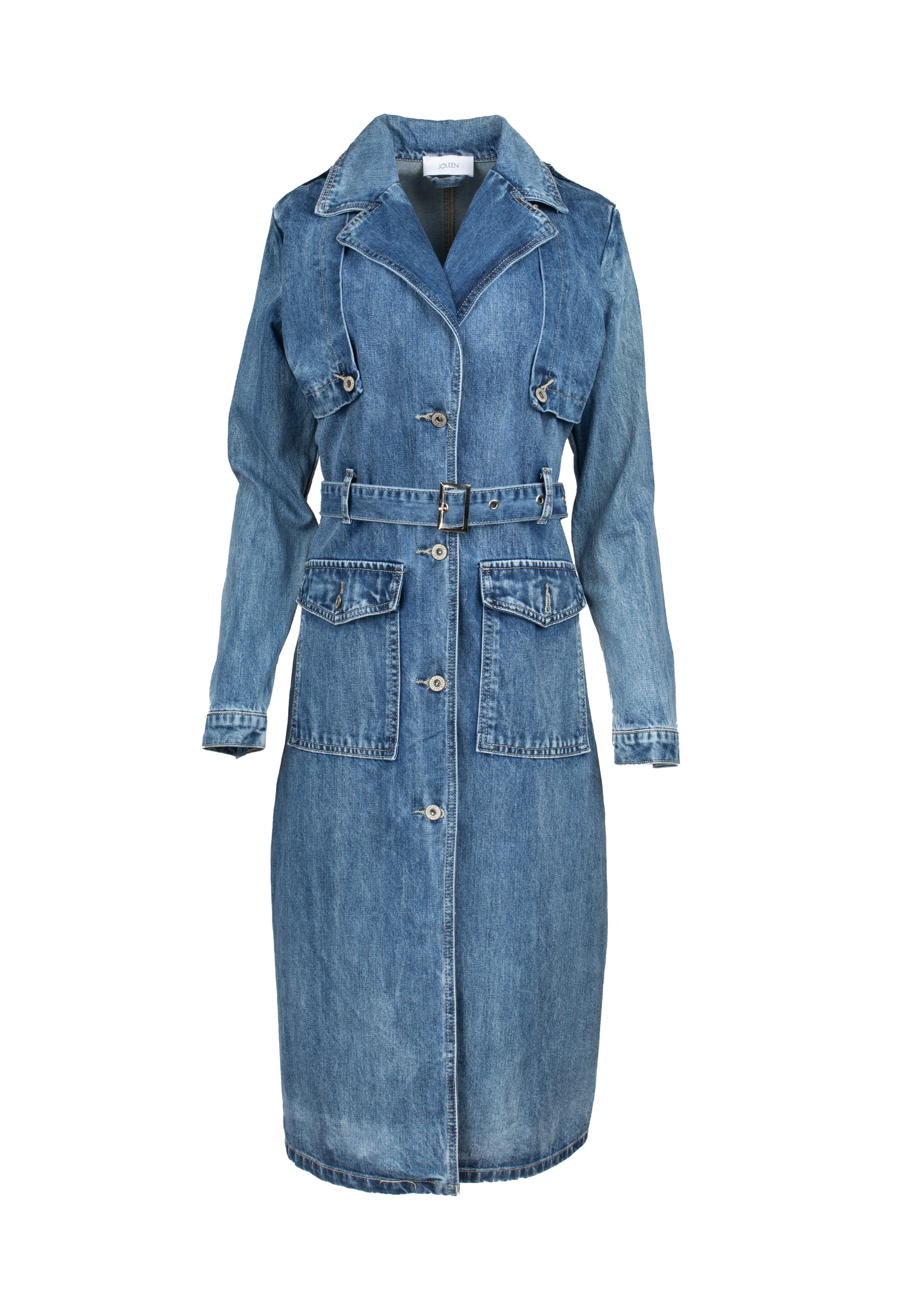 Button up denim dress