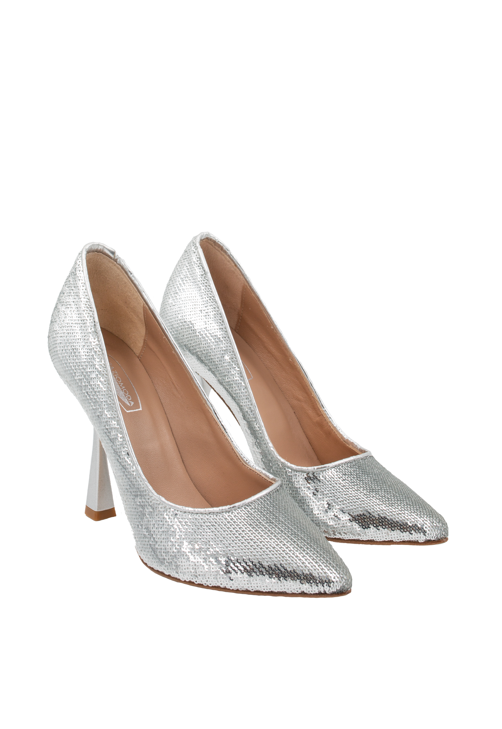 Silver bead heels