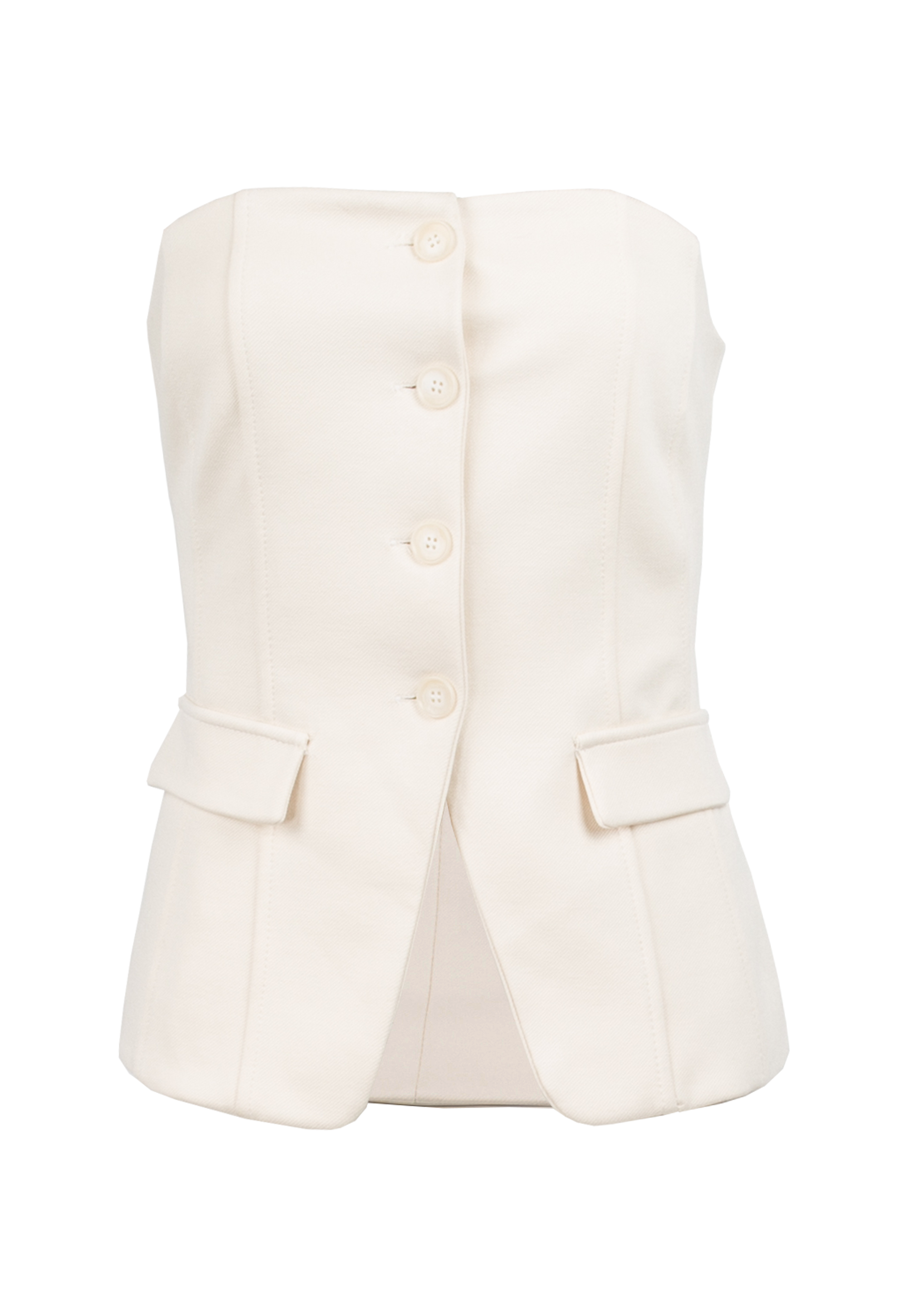 Ivory corset with buttons and pockets