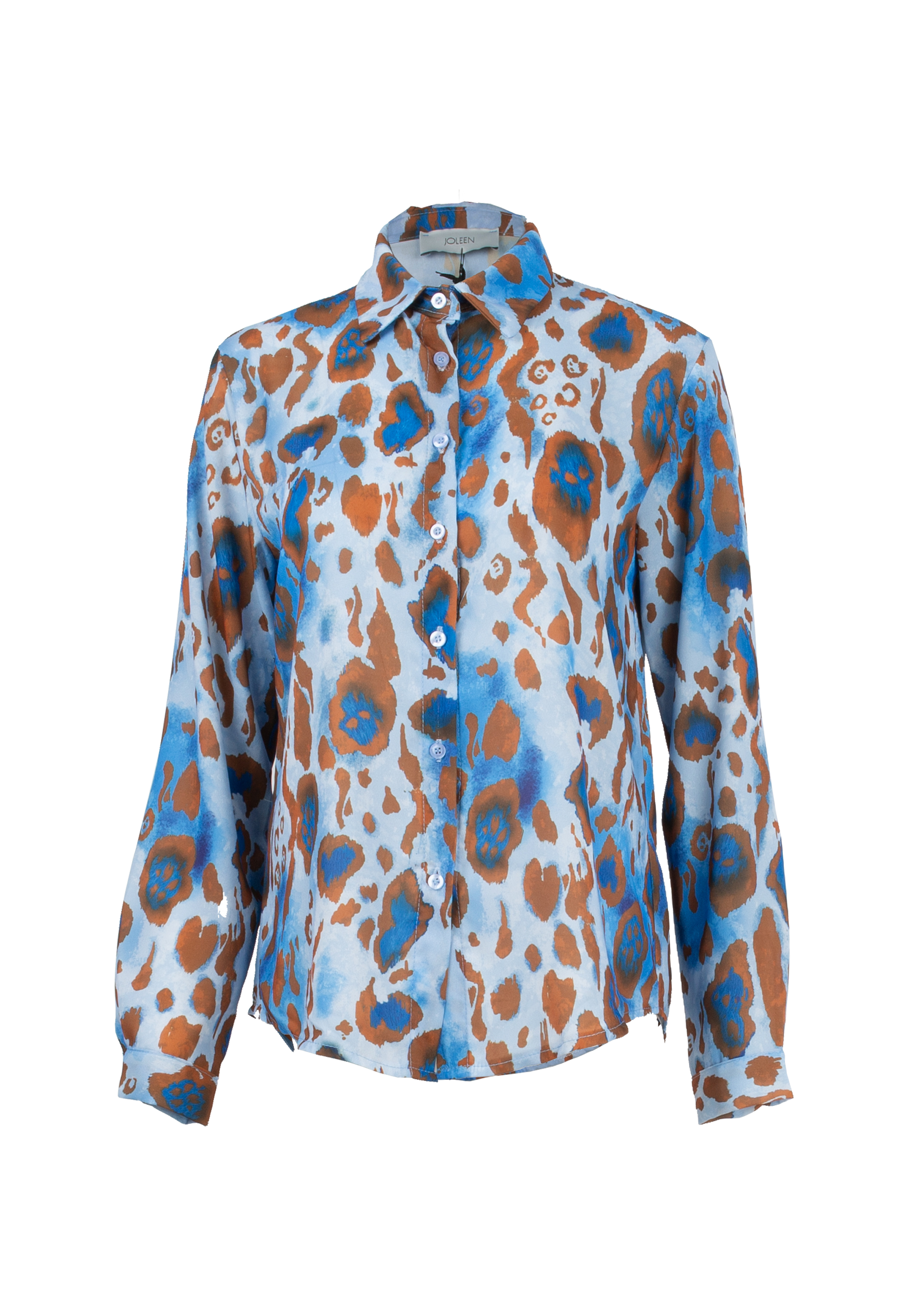 Shirt blue-brown wild pattern