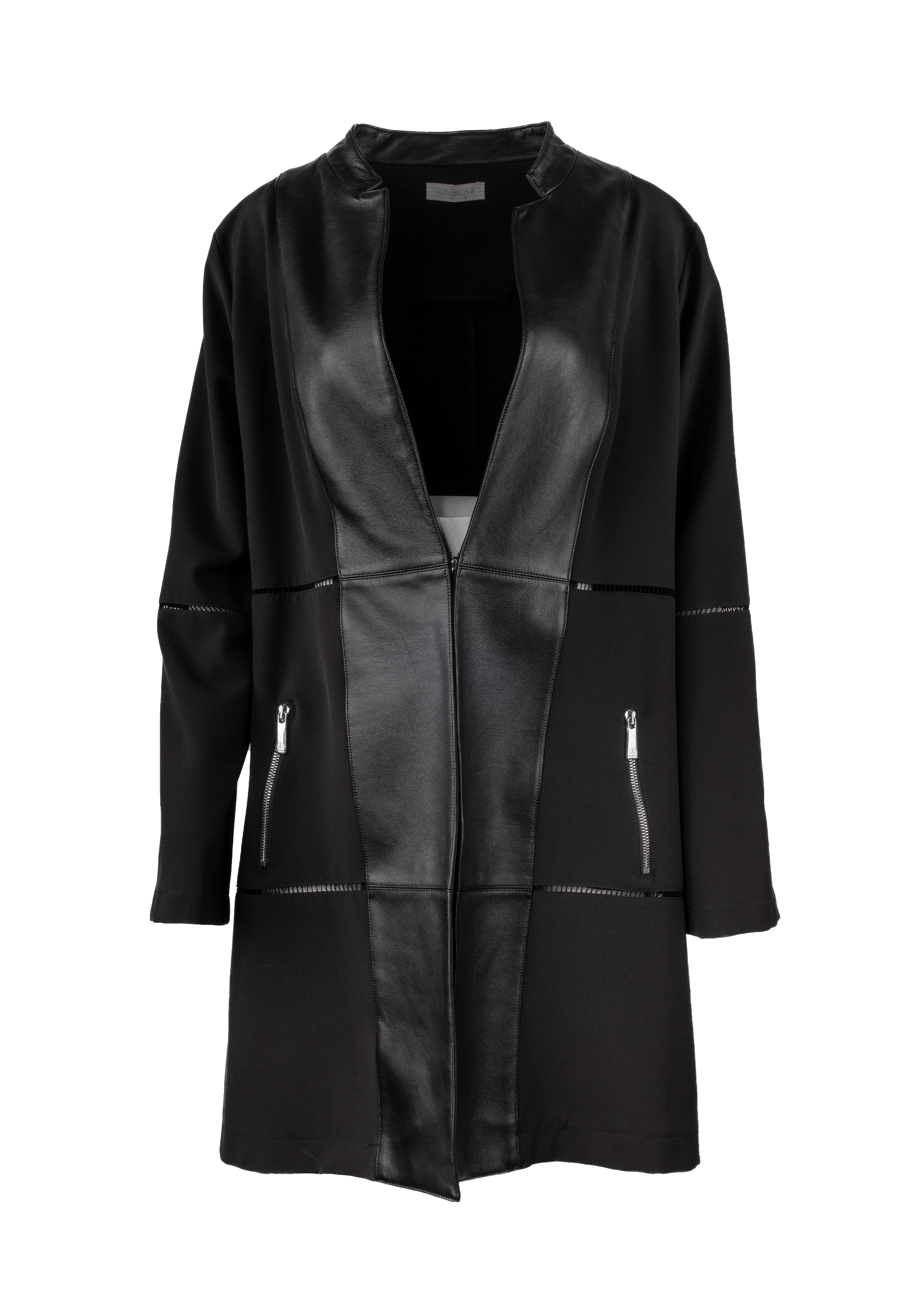 Black jacket with genuine lambskin details