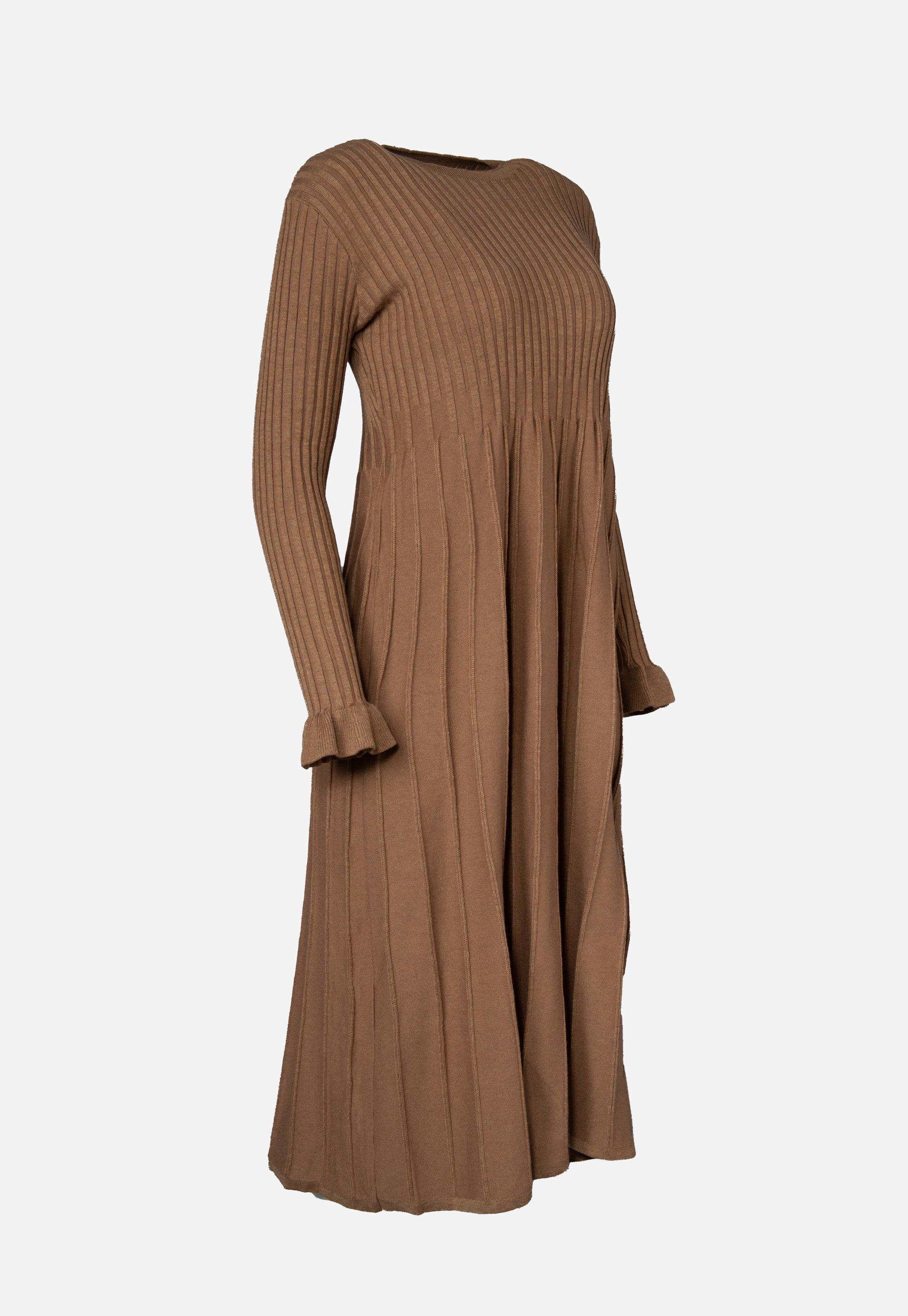 Long sleeve dress with short detachable knitted sweater