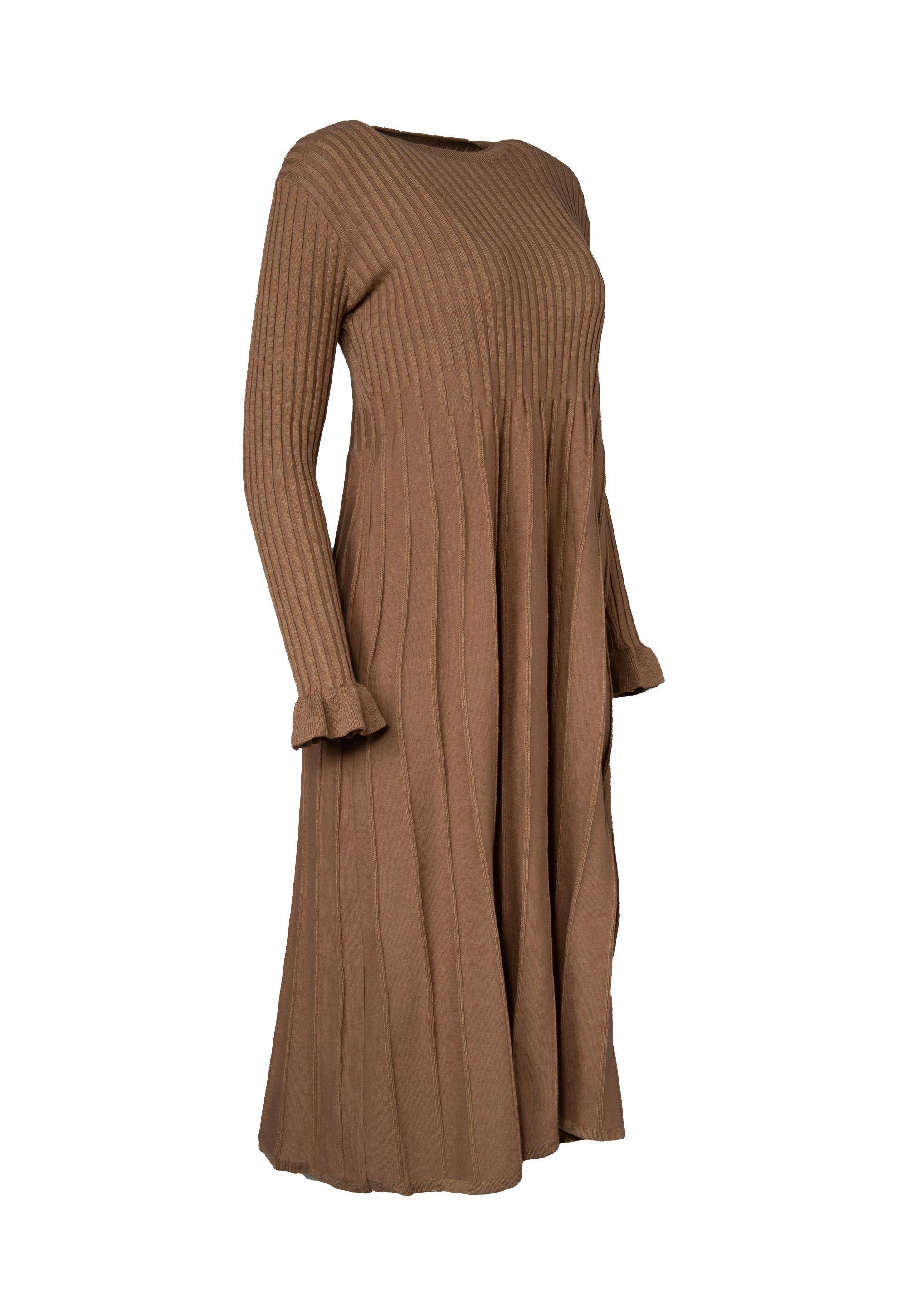 Long sleeve dress with short detachable knitted sweater