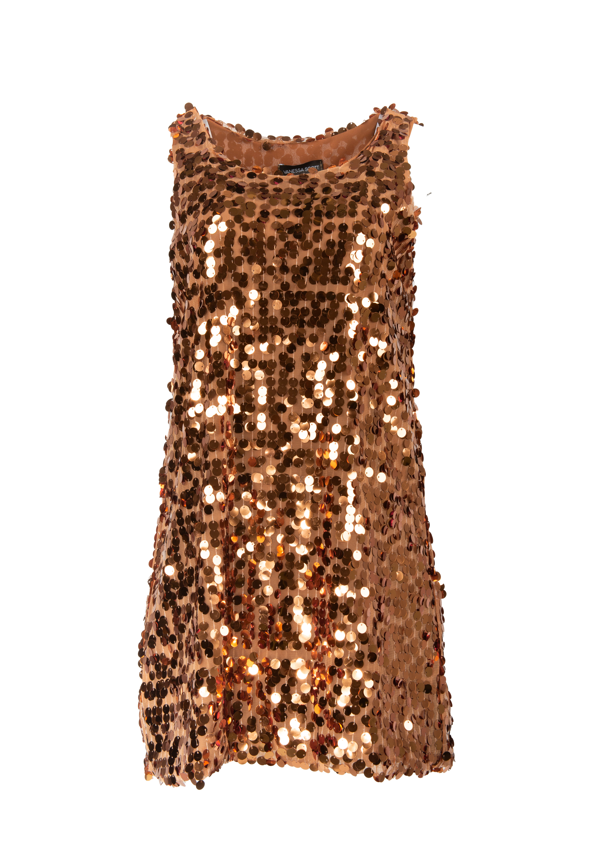 Dress with brown sequins