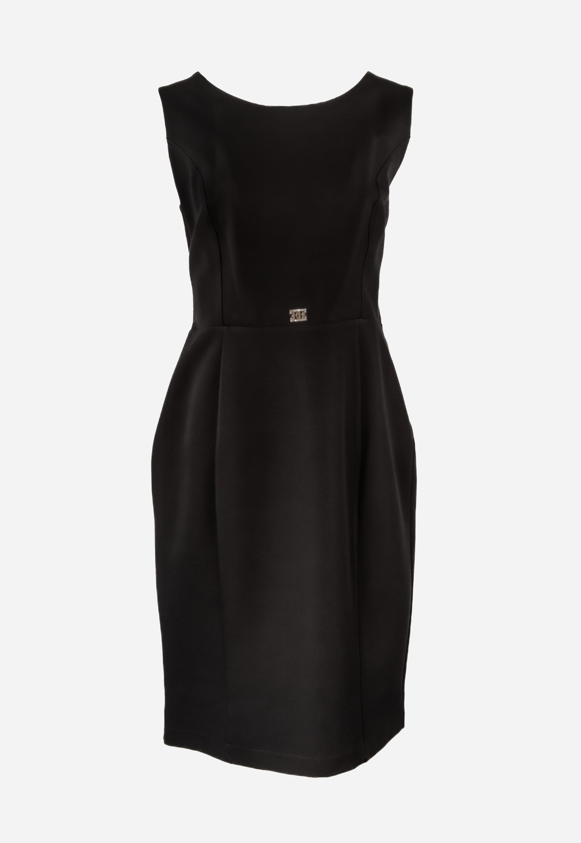 Black sleeveless knee length dress