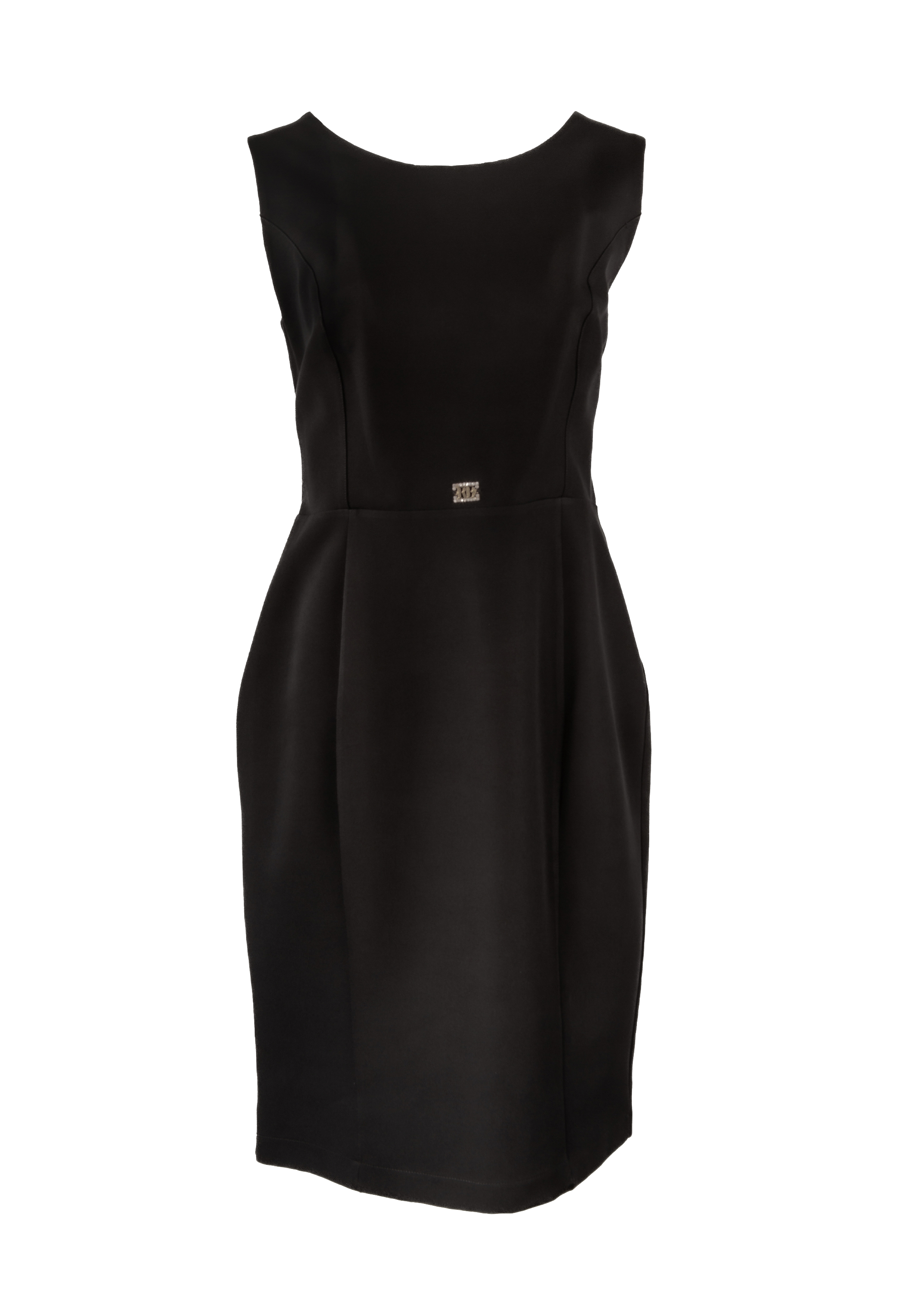 Black sleeveless knee length dress