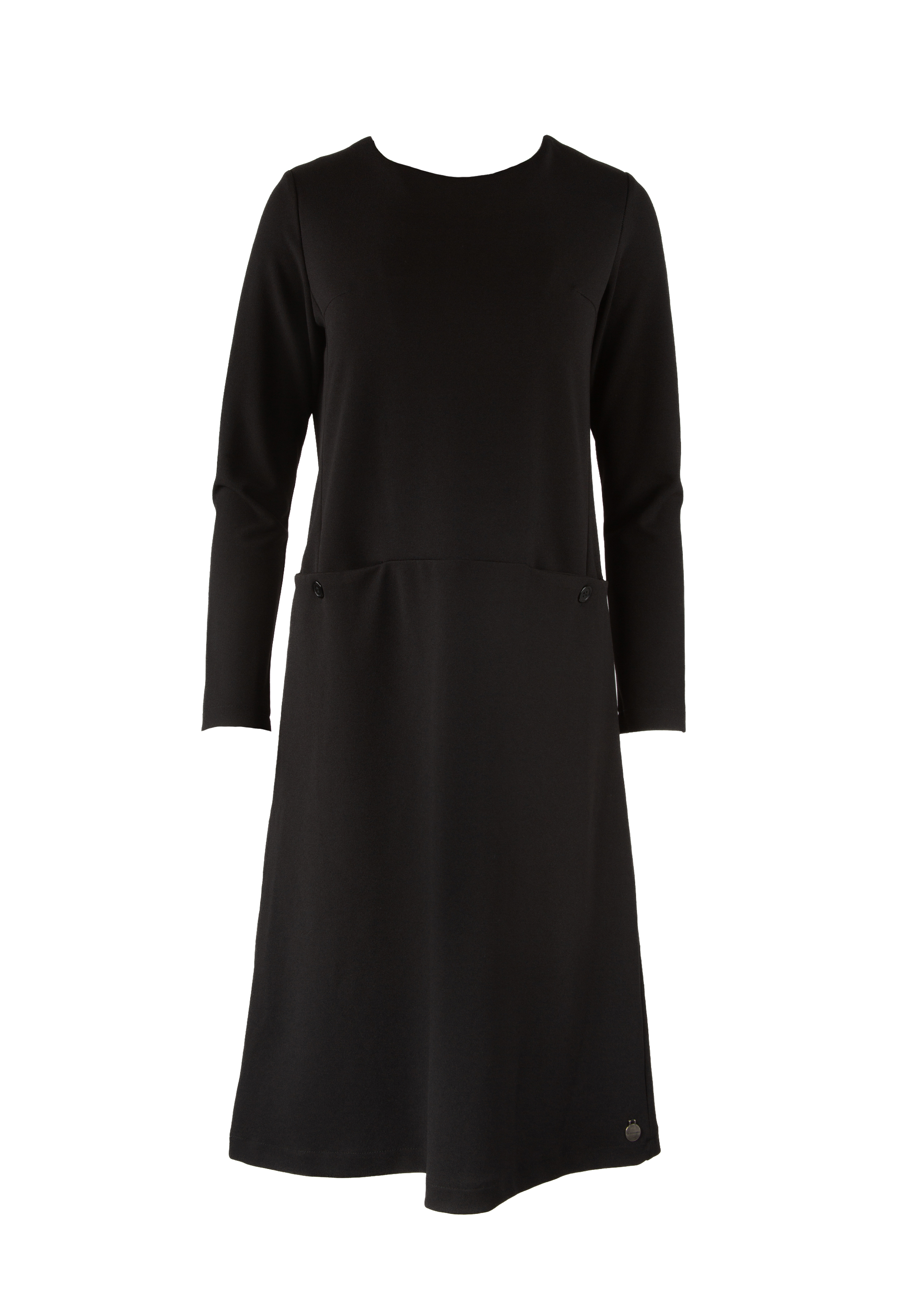 black long sleeve dress knee length Black Knee Length Dresses