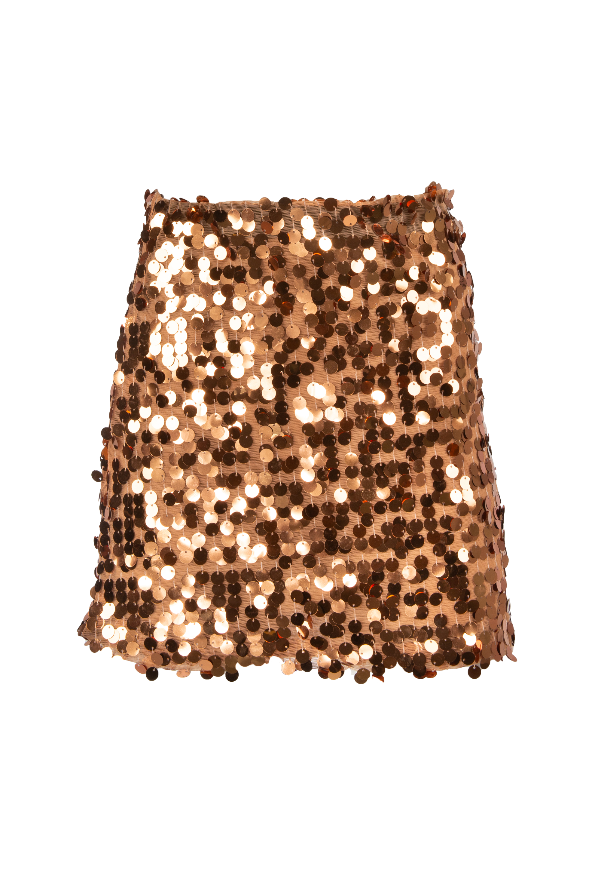 Mini skirt with brown sequins