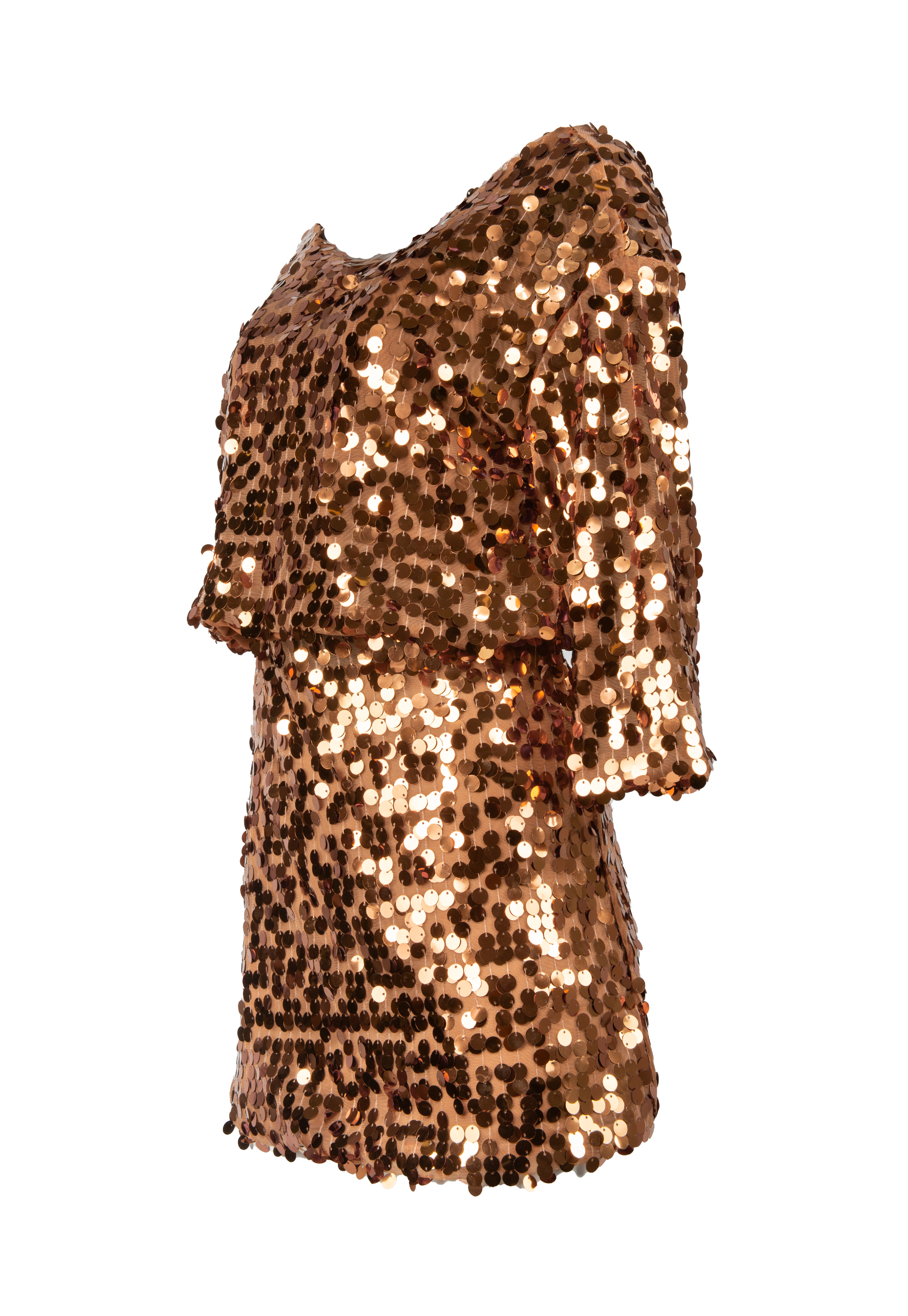 Mini skirt with brown sequins